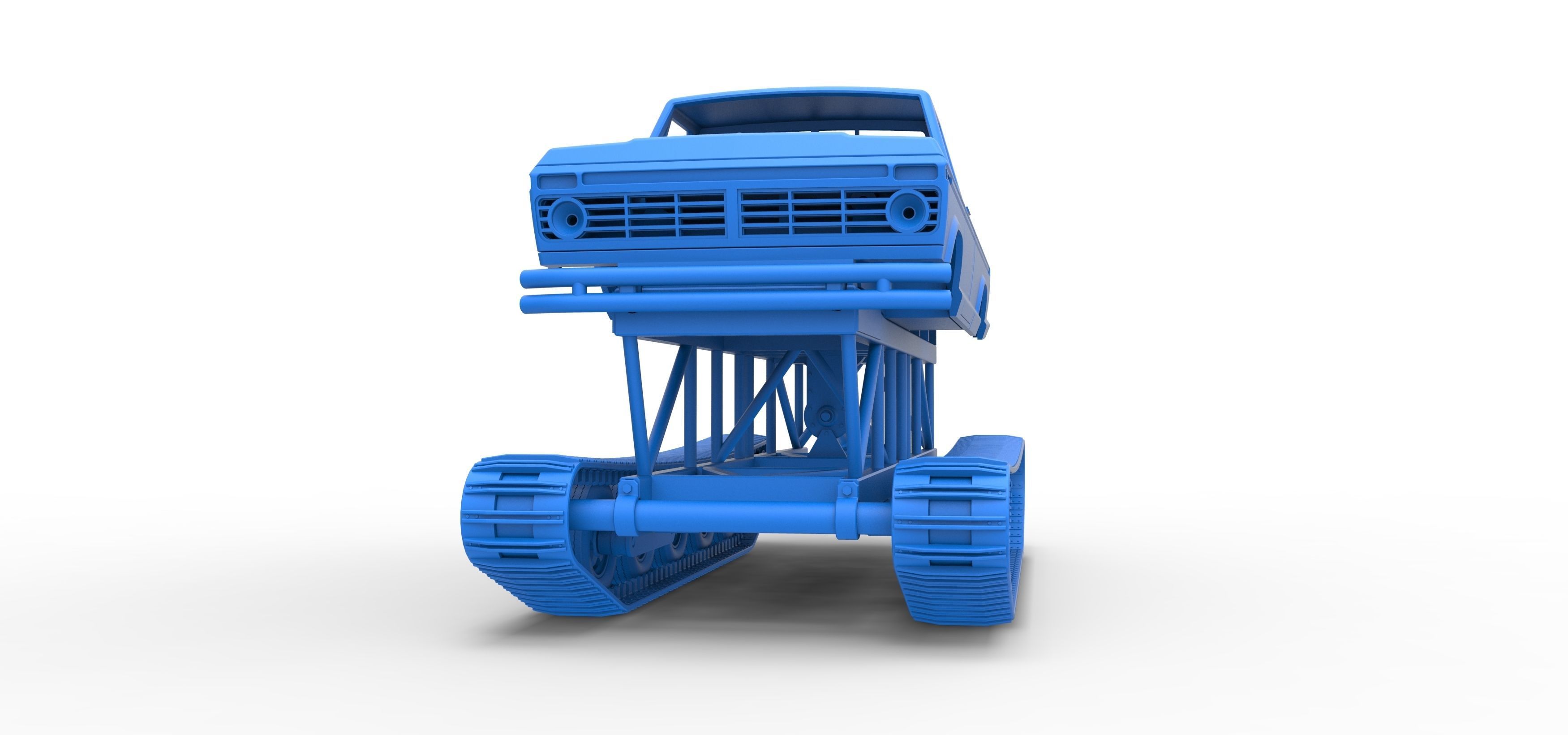 Redneck Rave Mud truck on tracks Scale 1 to 25 3D print model_23