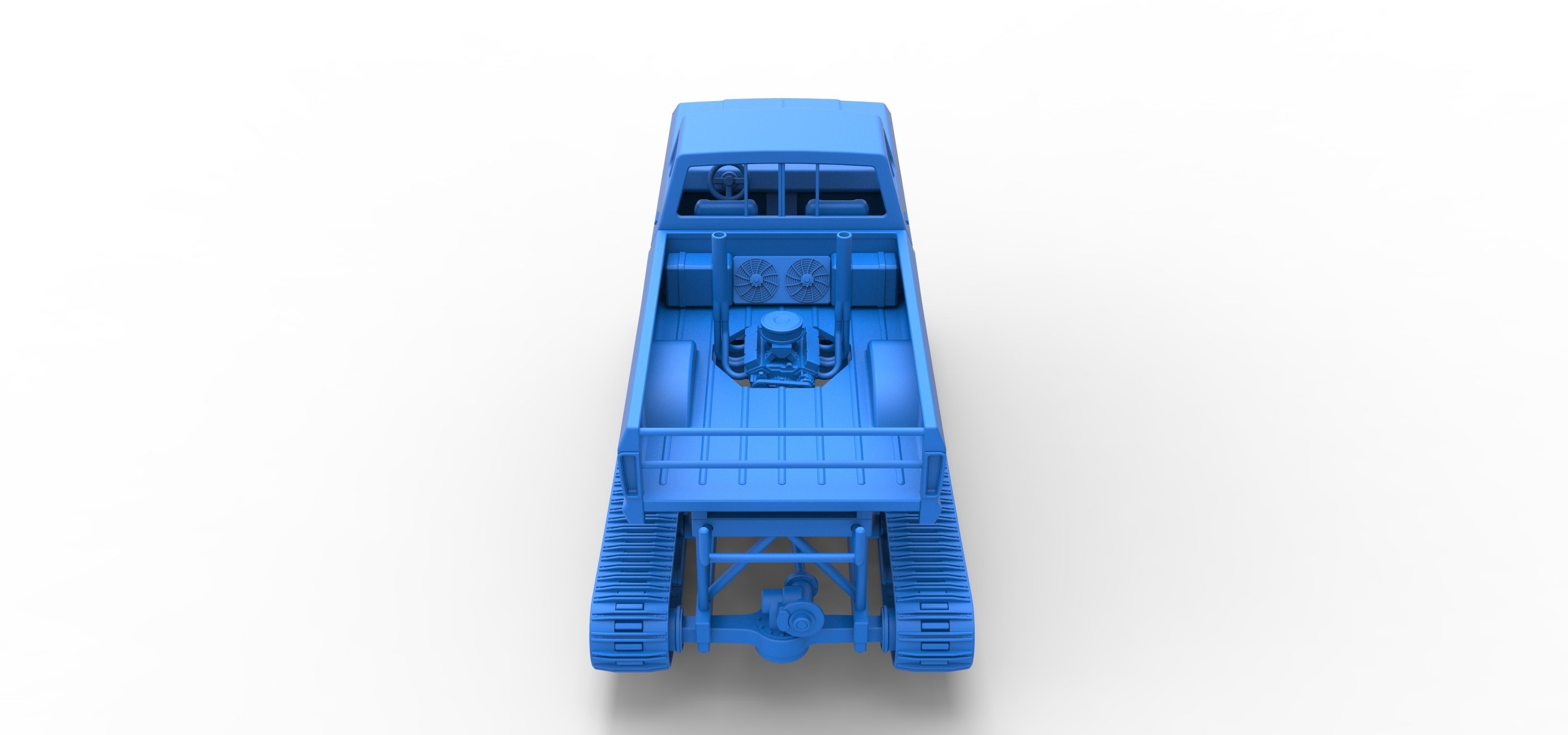 Redneck Rave Mud truck on tracks Scale 1 to 25 3D print model_34