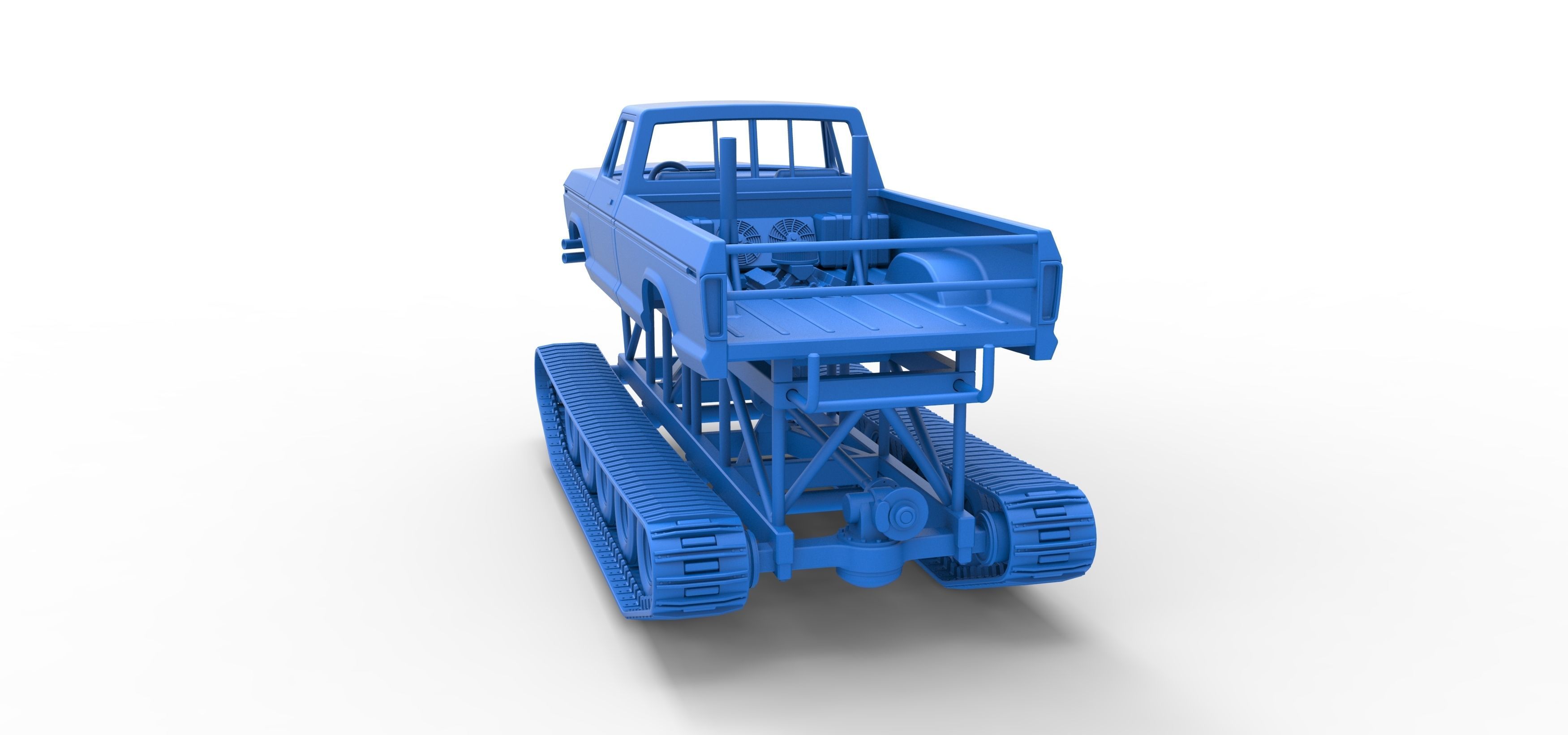 Redneck Rave Mud truck on tracks Scale 1 to 25 3D print model_31