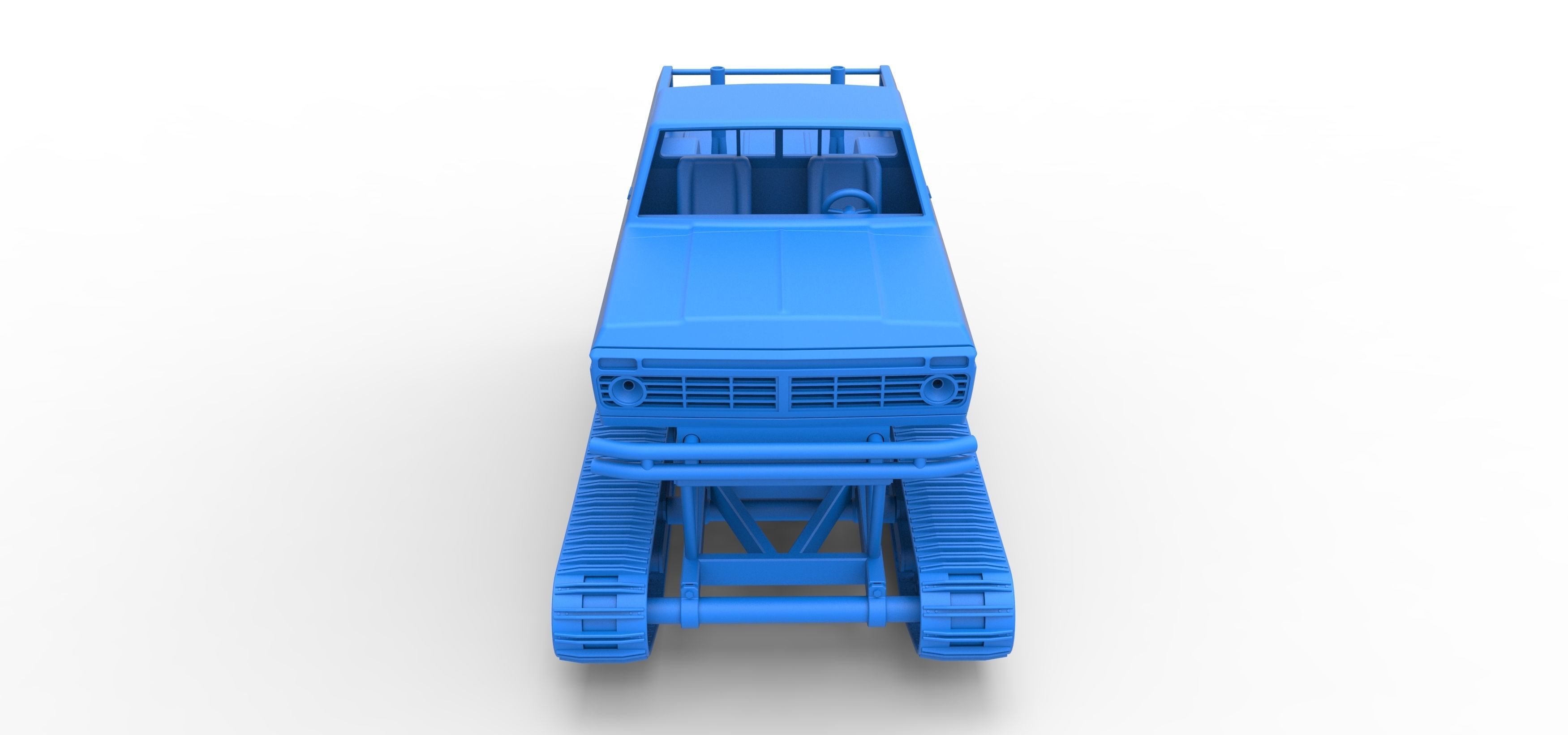 Redneck Rave Mud truck on tracks Scale 1 to 25 3D print model_25