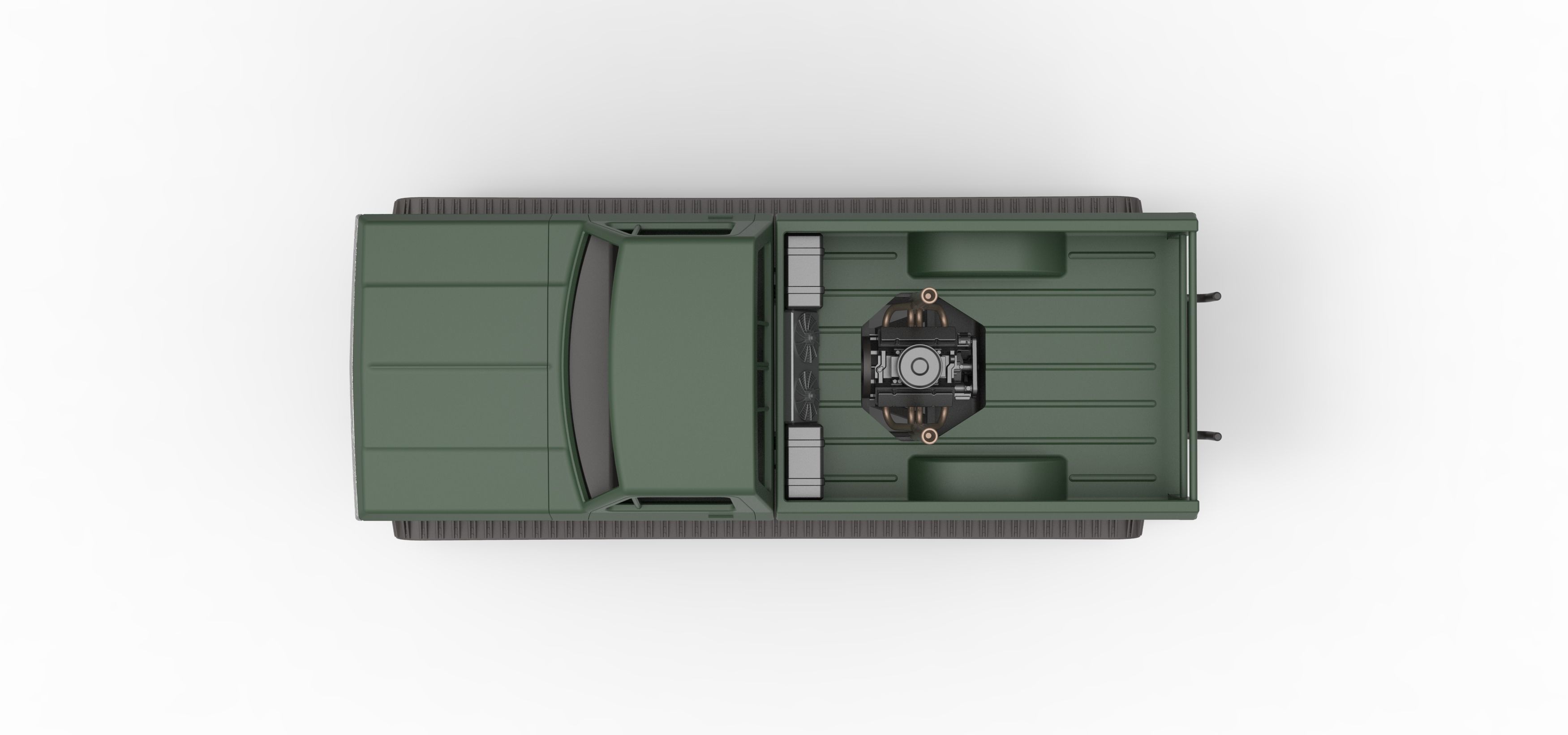 Redneck Rave Mud truck on tracks Scale 1 to 25 3D print model_11