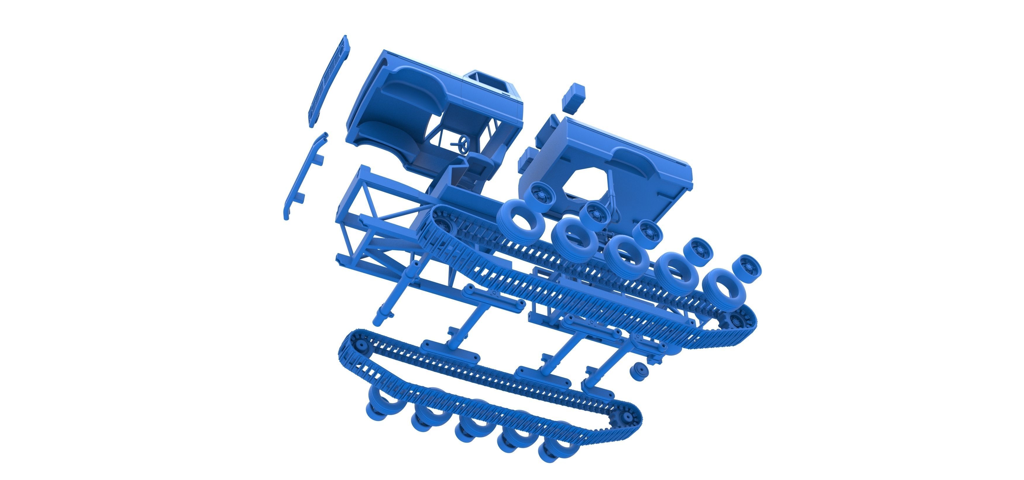 Redneck Rave Mud truck on tracks Scale 1 to 25 3D print model_37