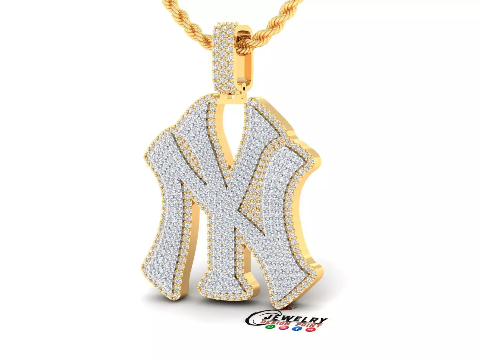 Custom New York Baseball Team Yankees Pendant NY City Pendant 3D print model