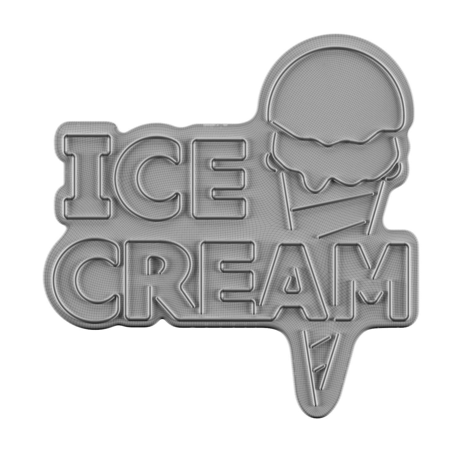 Ice Cream Neon Sign 3D model_1