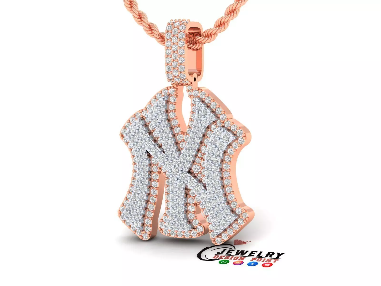 Custom New York Baseball Team Yankees Pendant NY City Pendant 3D print model