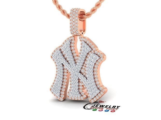 Custom New York Baseball Team Yankees  Pendant NY City Pendant 3D print model