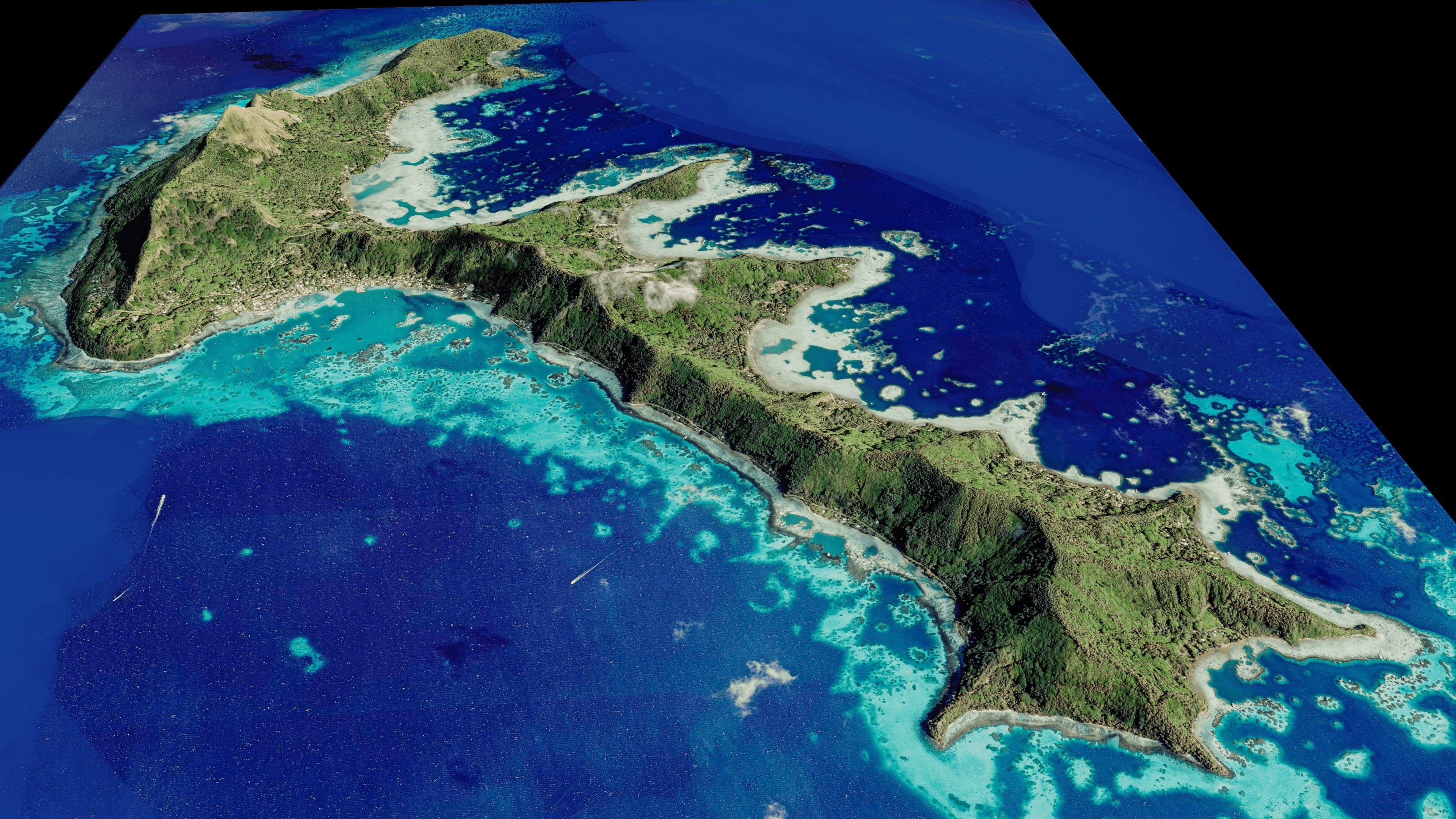 Mangareva Island 3d model terrain Low-poly 3D model_2