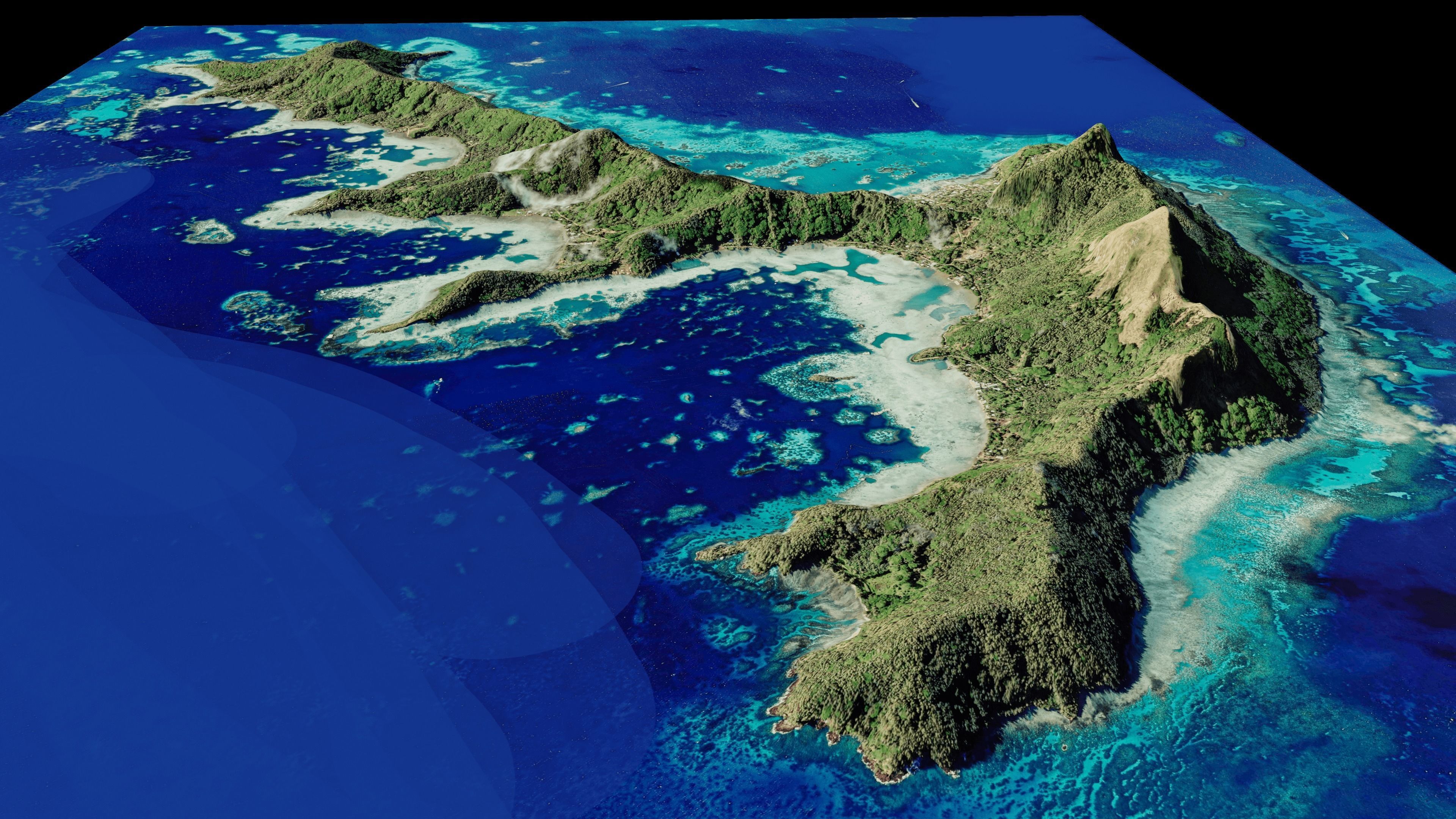 Mangareva Island 3d model terrain Low-poly 3D model_9