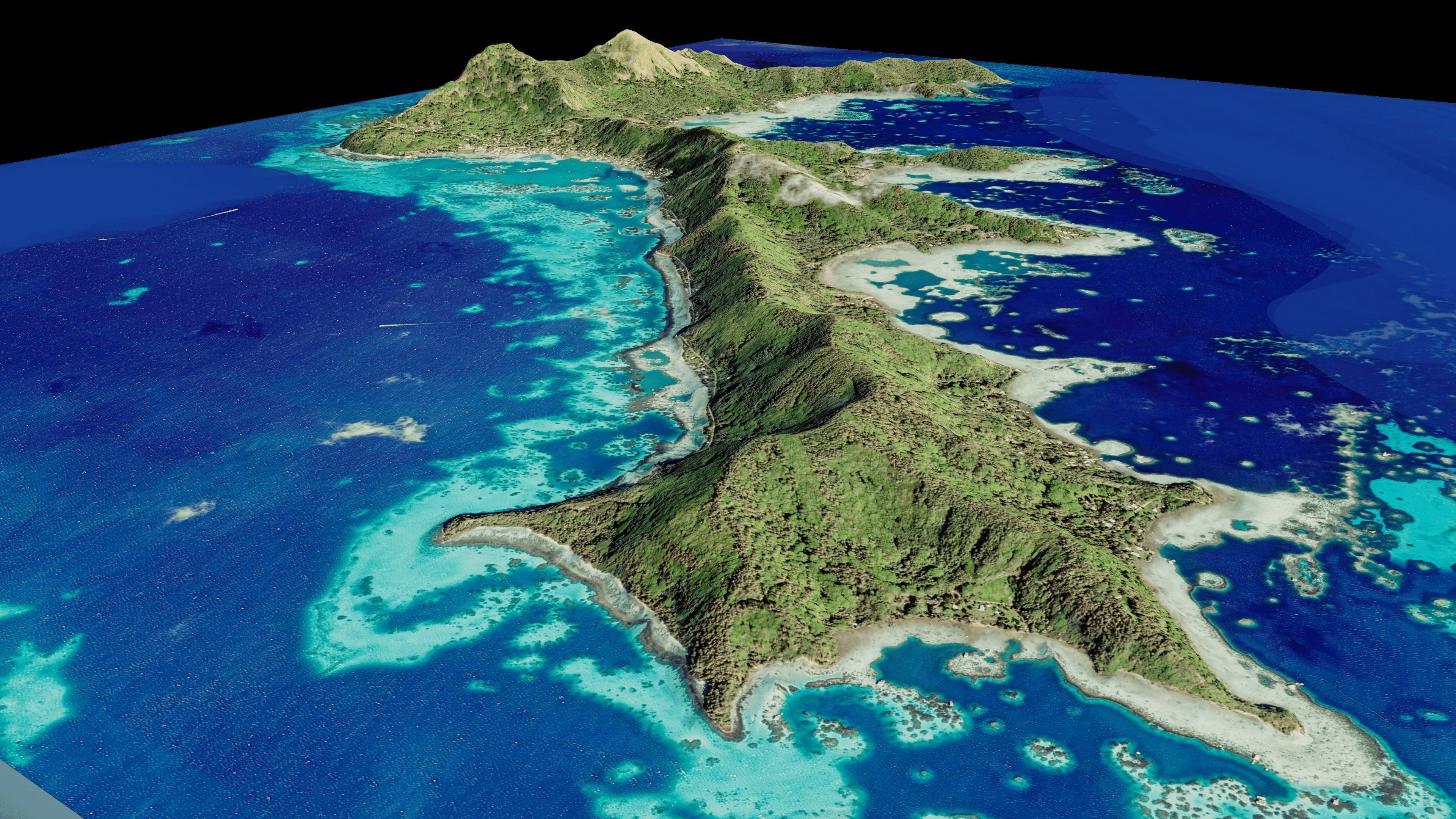 Mangareva Island 3d model terrain Low-poly 3D model_4