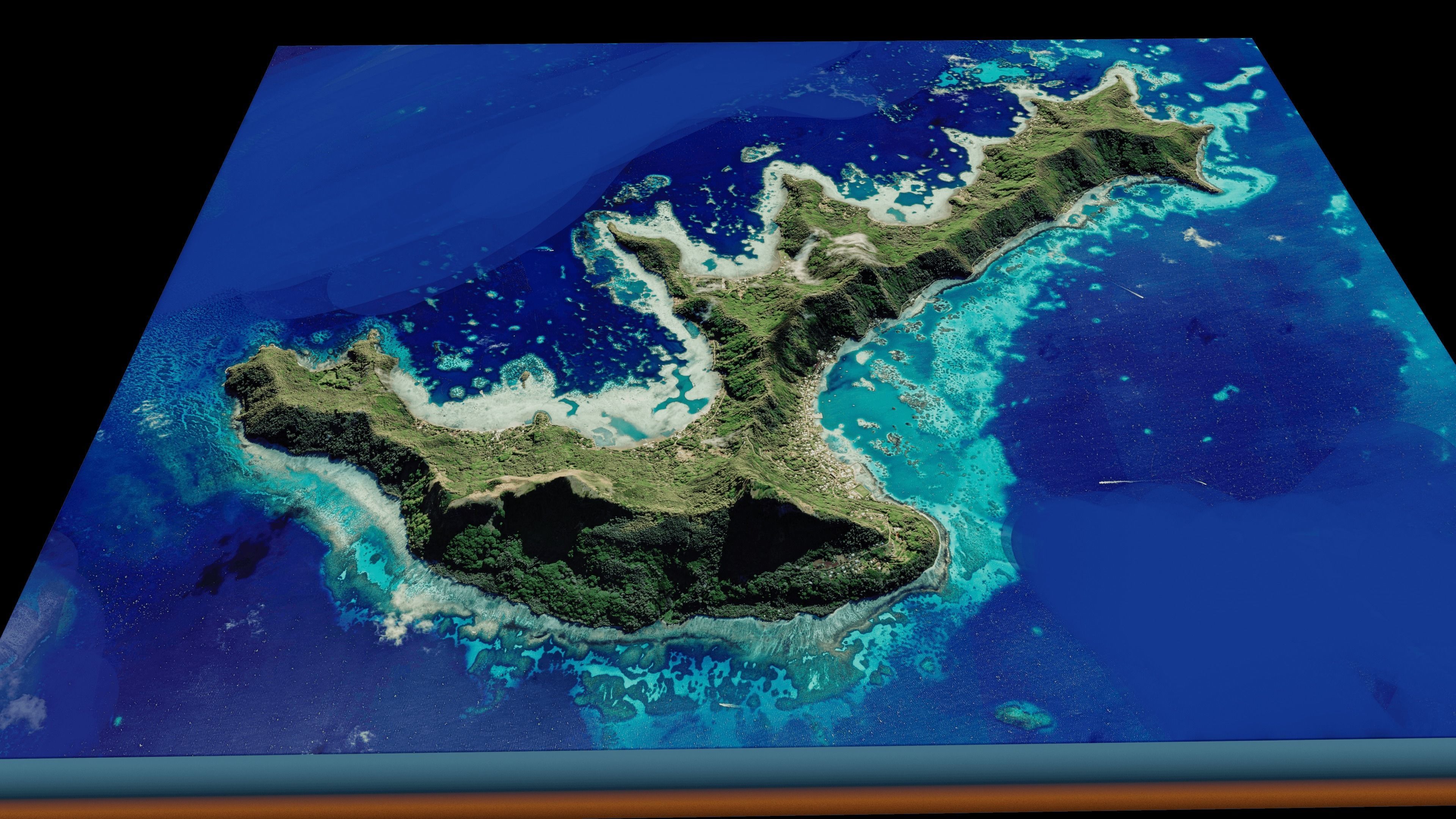 Mangareva Island 3d model terrain Low-poly 3D model_1
