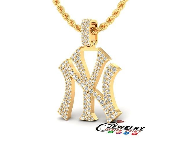 Custom New York Baseball Team Yankees  Pendant NY City Pendant 3D print model