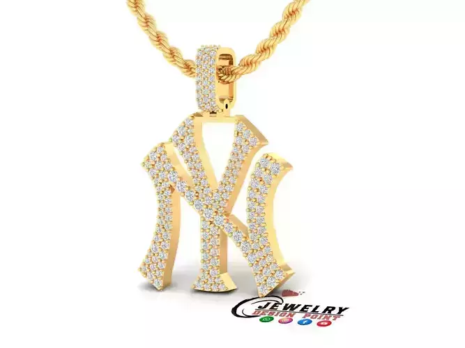 Custom New York Baseball Team Yankees  Pendant NY City Pendant 3D print model
