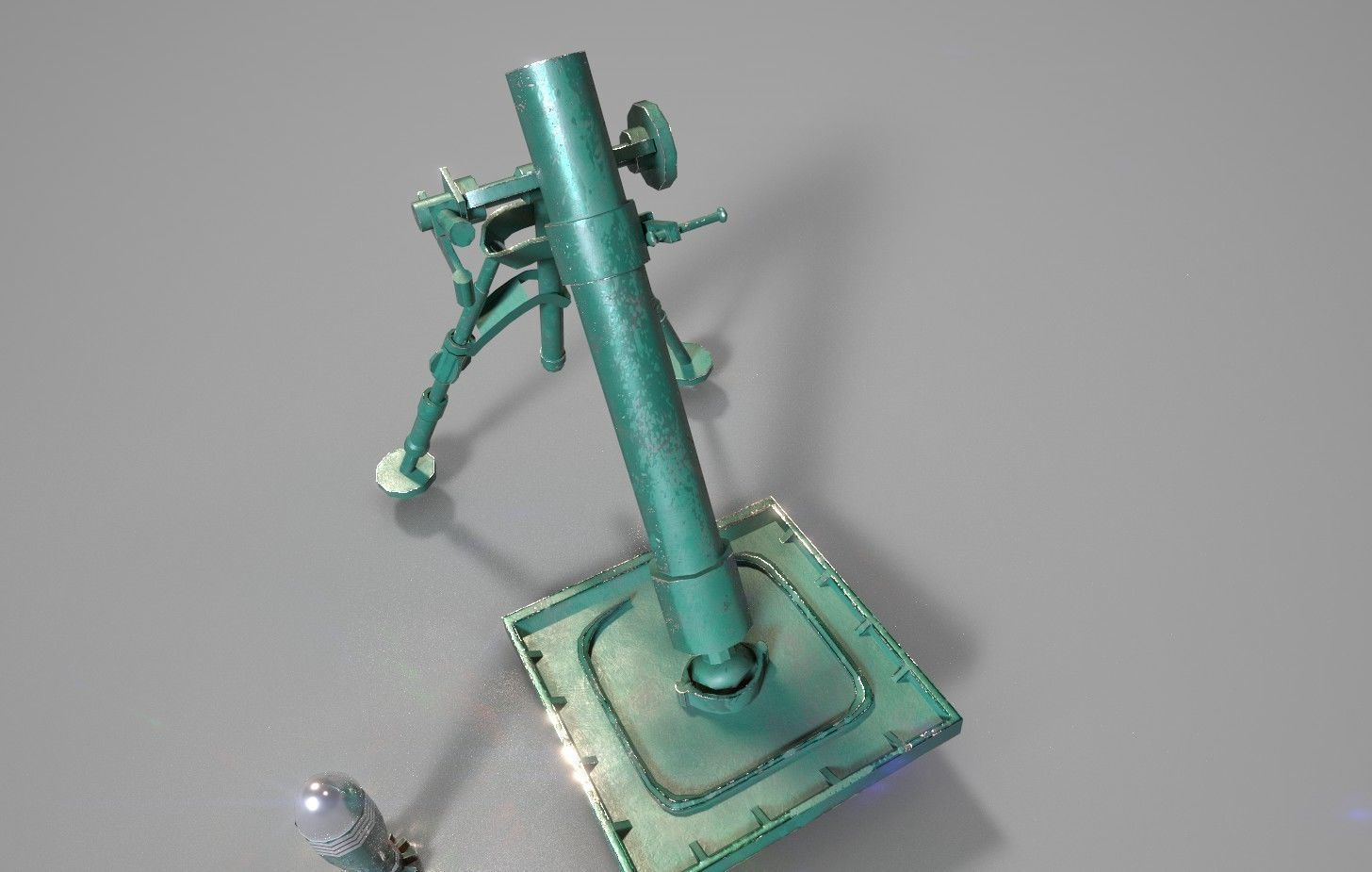 A Chinese 60-mm mortar that can be used in games 3D model_1