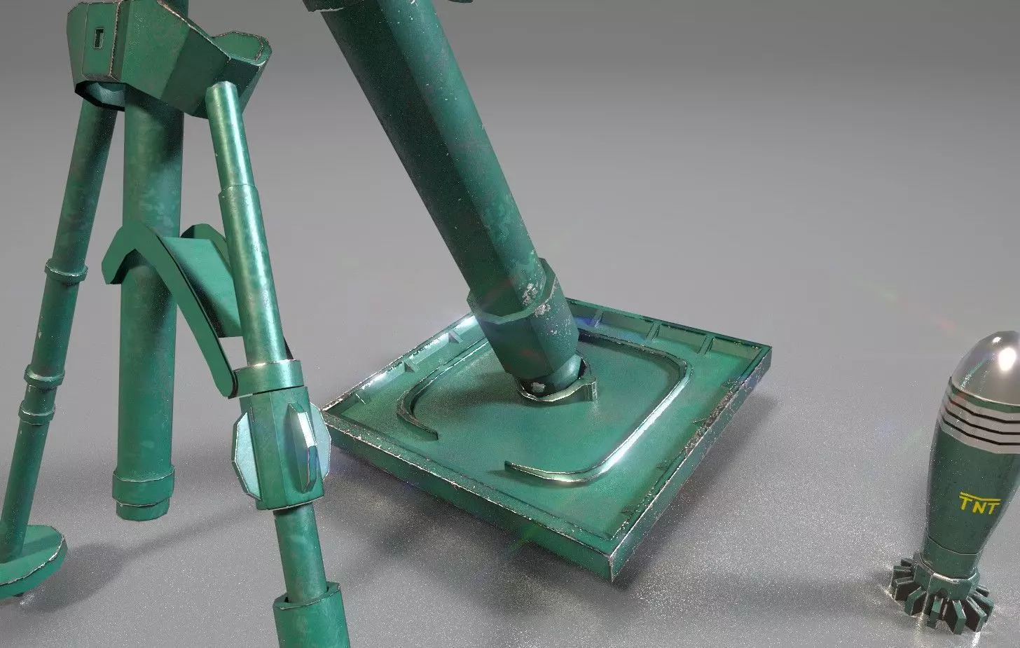 A Chinese 60-mm mortar that can be used in games 3D model_0