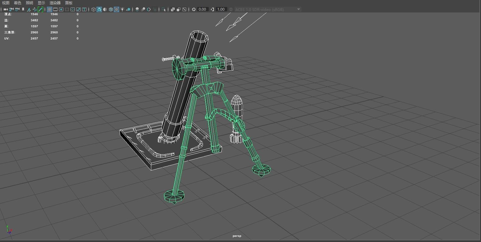 A Chinese 60-mm mortar that can be used in games 3D model_3