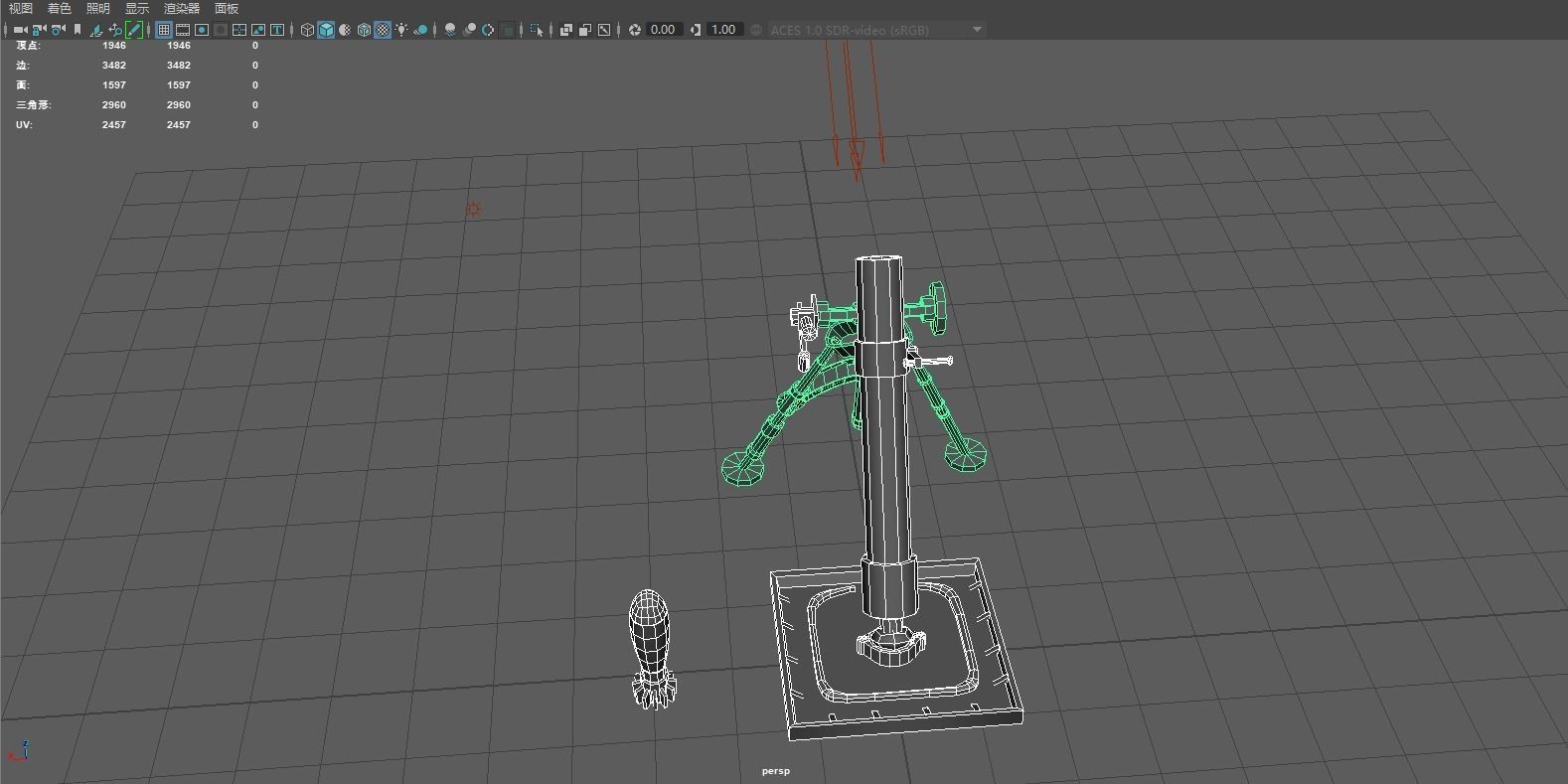 A Chinese 60-mm mortar that can be used in games 3D model_2