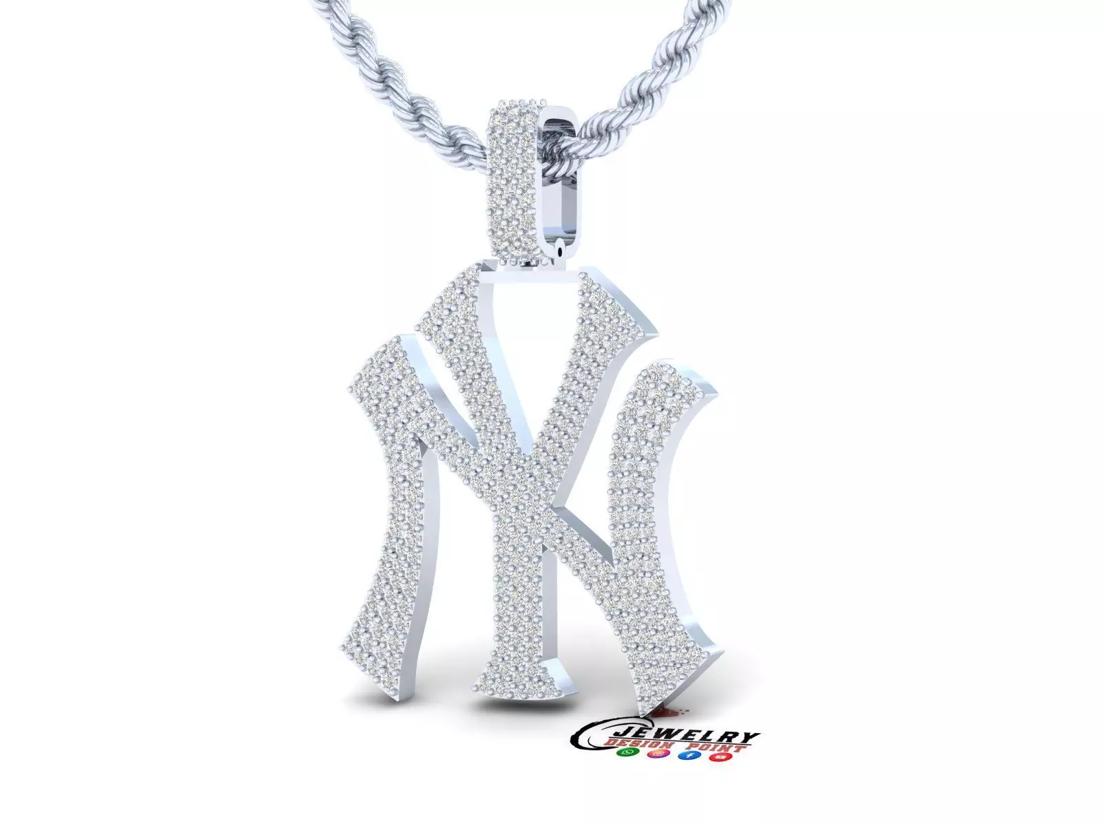 Custom New York Baseball Team Yankees Pendant NY City Pendant 3D print model