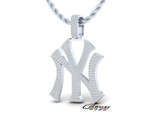 Custom New York Baseball Team Yankees  Pendant NY City Pendant 3D print model