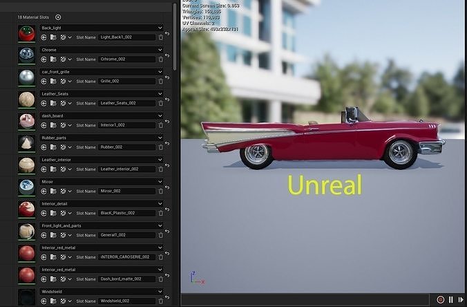 Chevrolet Belair with complete Tutorial for this car Low-poly 3D model 4