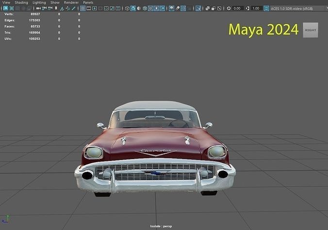 Chevrolet Belair with complete Tutorial for this car Low-poly 3D model 5