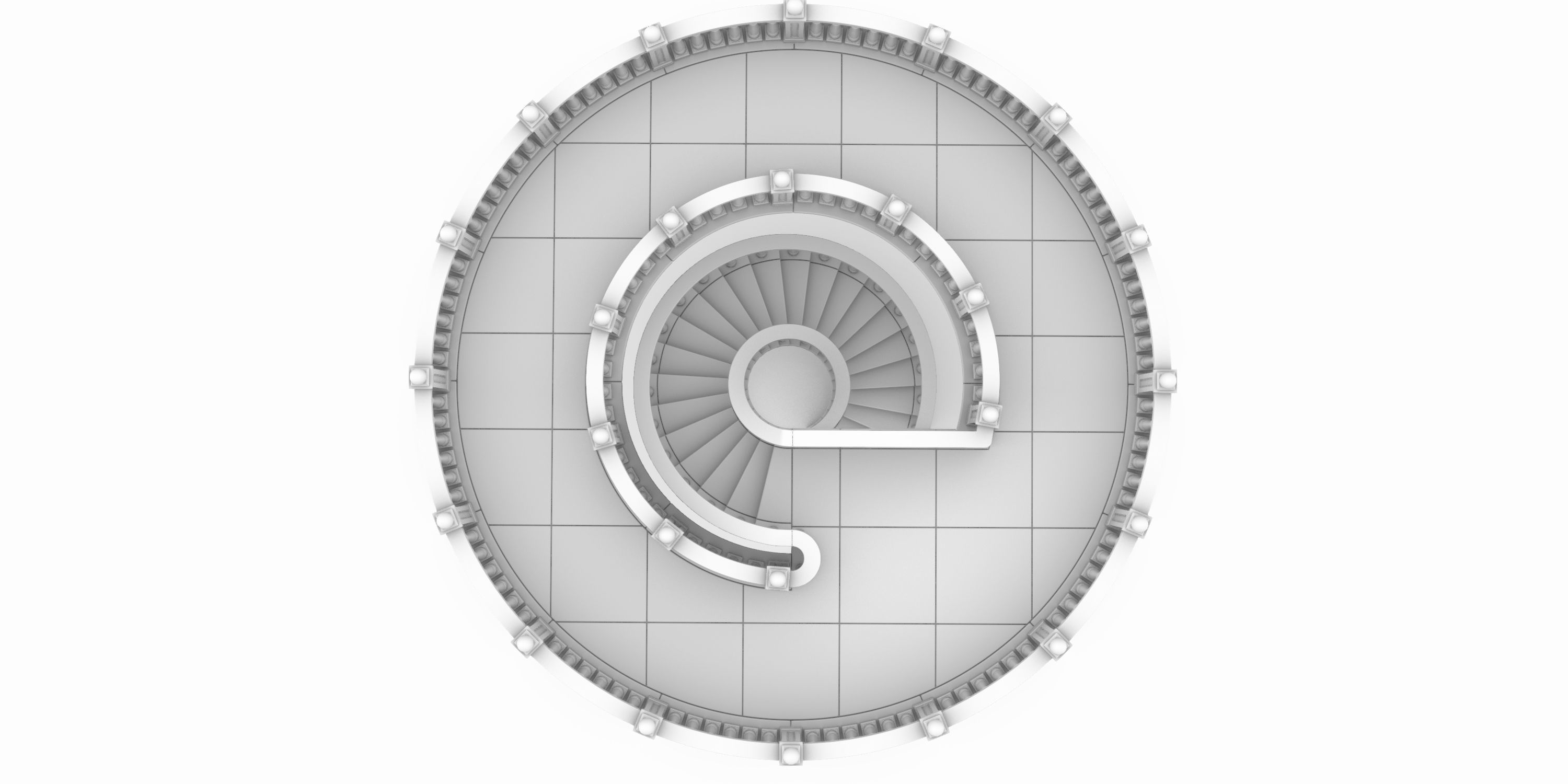 Spiral stairs 3D print model_19