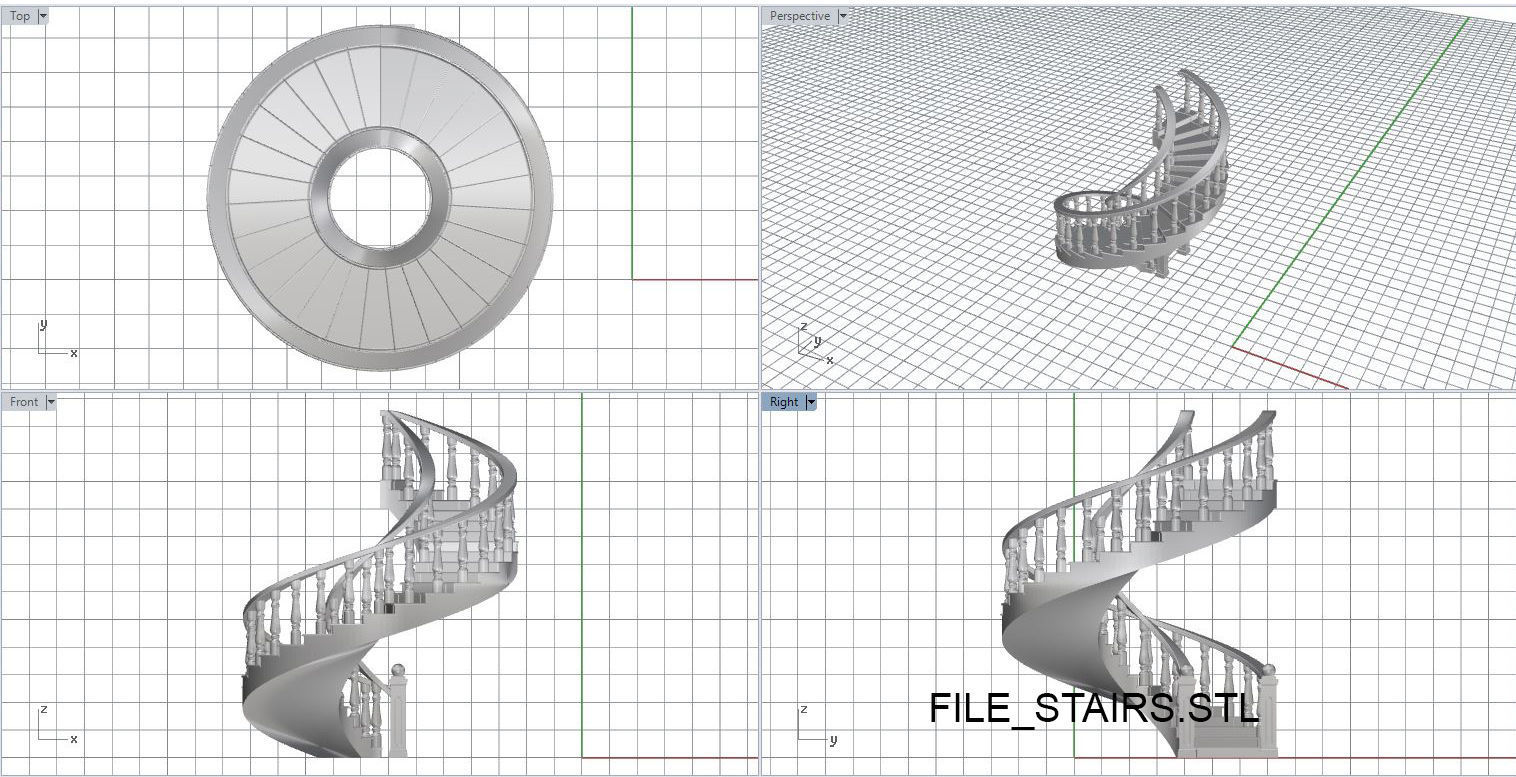 Spiral stairs 3D print model_13