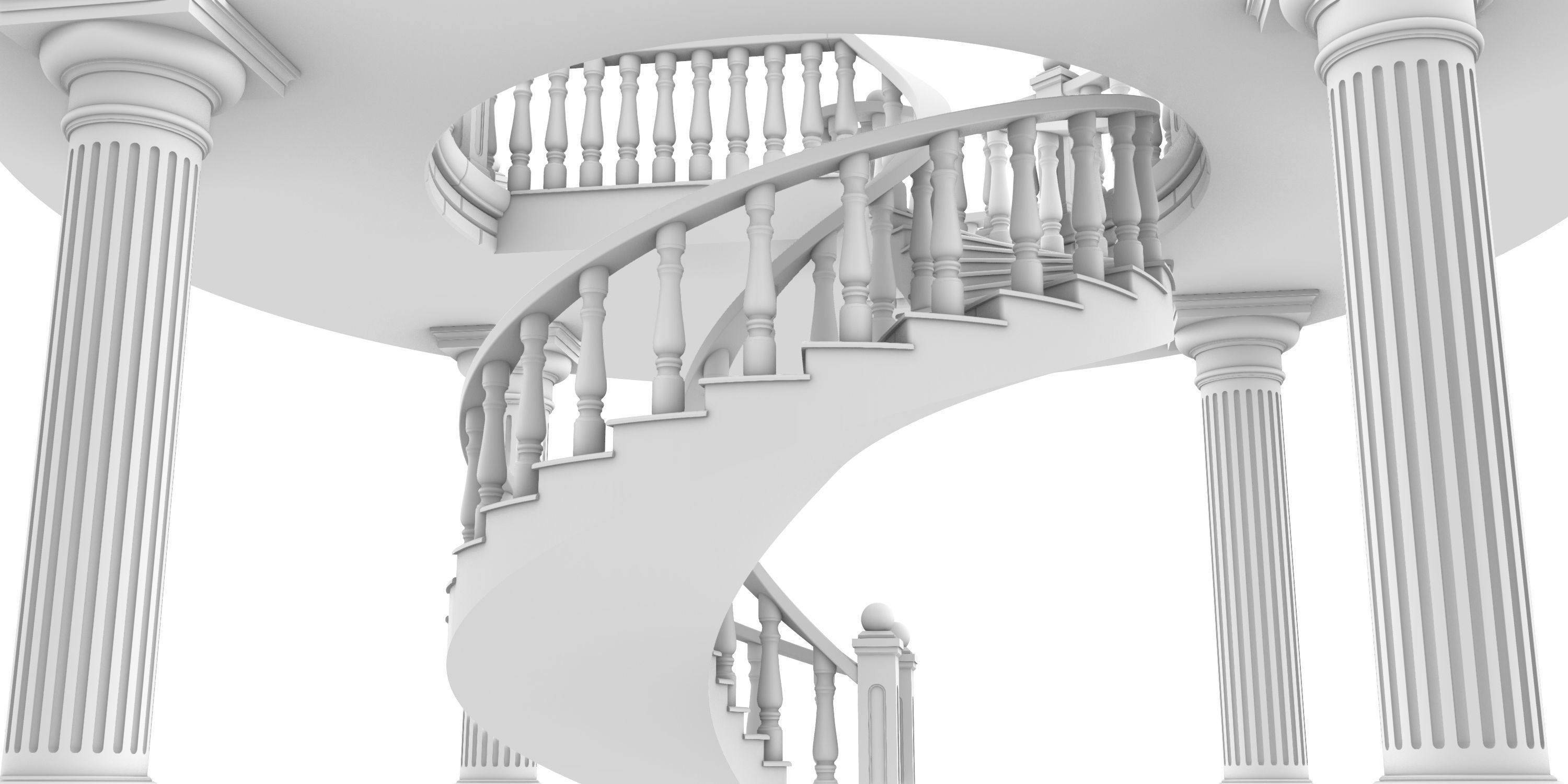 Spiral stairs 3D print model_20