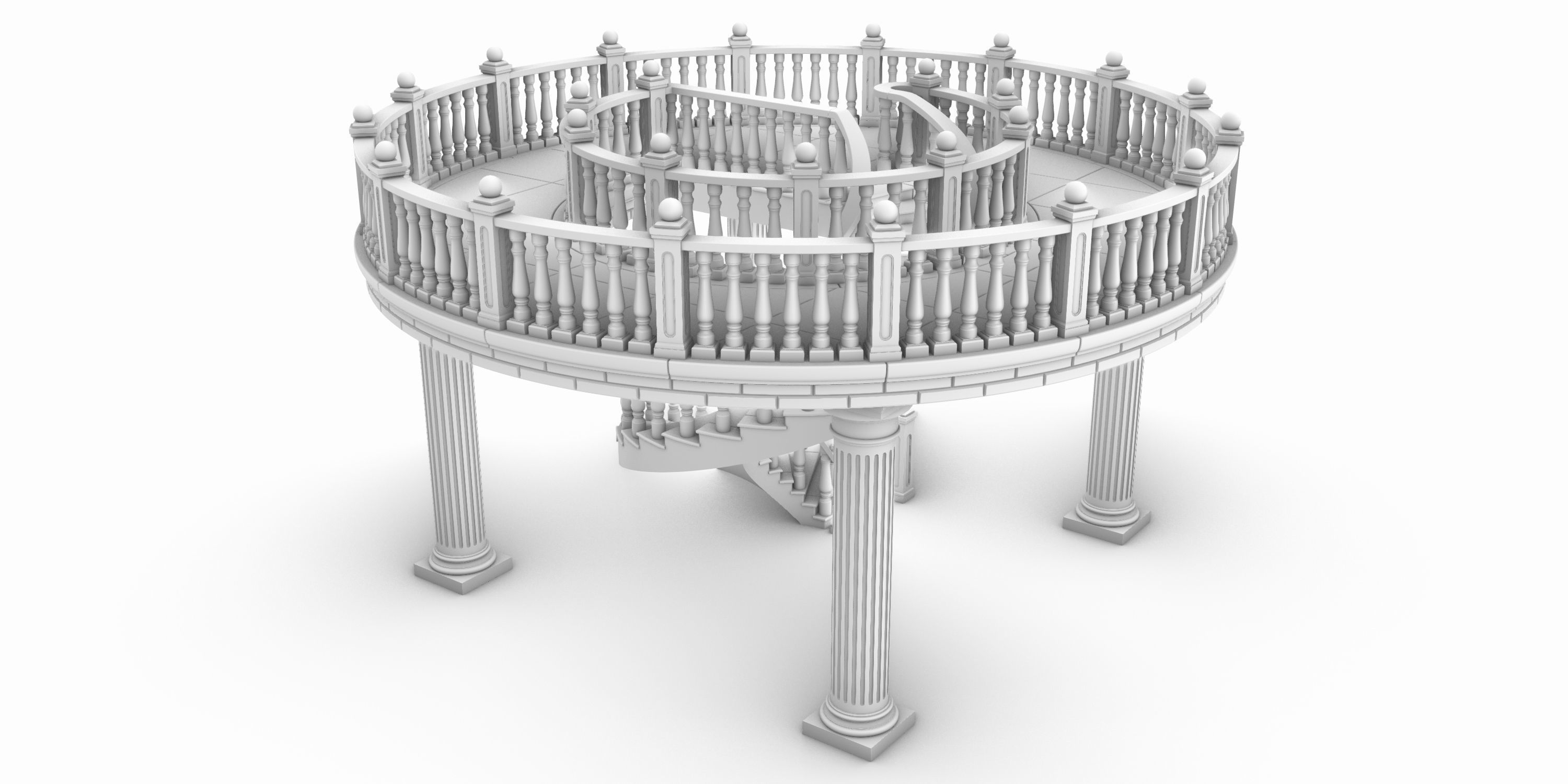 Spiral stairs 3D print model_21