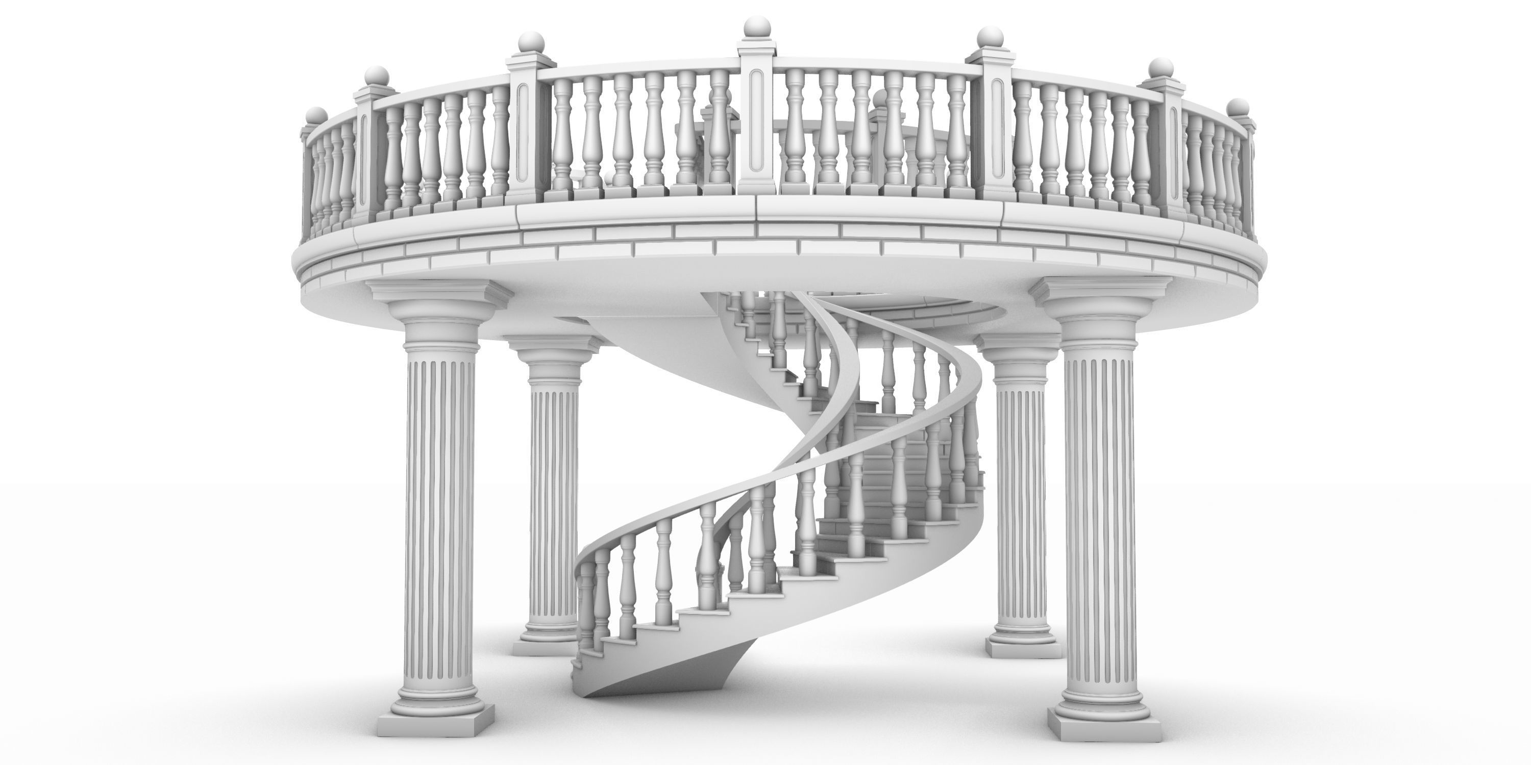 Spiral stairs 3D print model_18