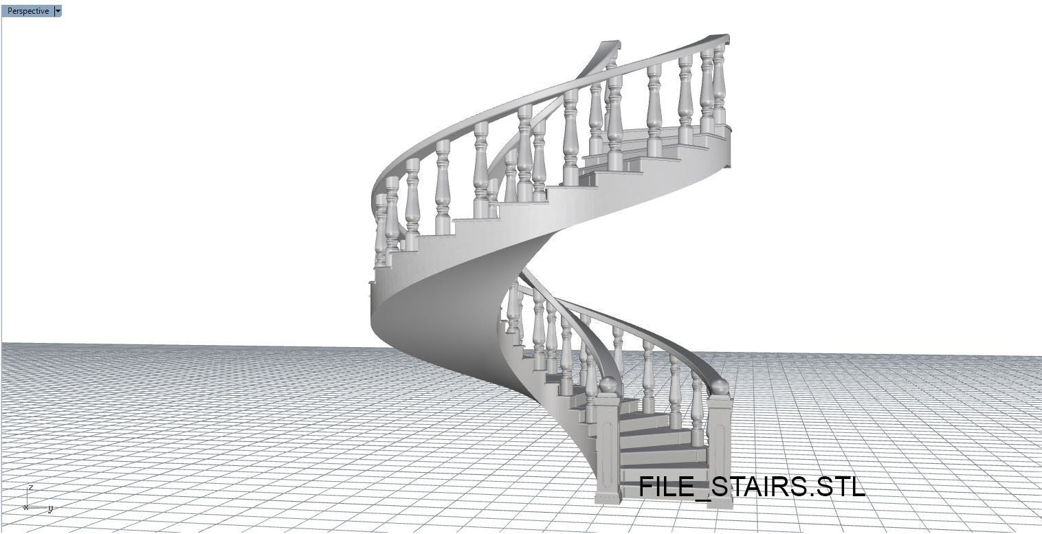 Spiral stairs 3D print model_16