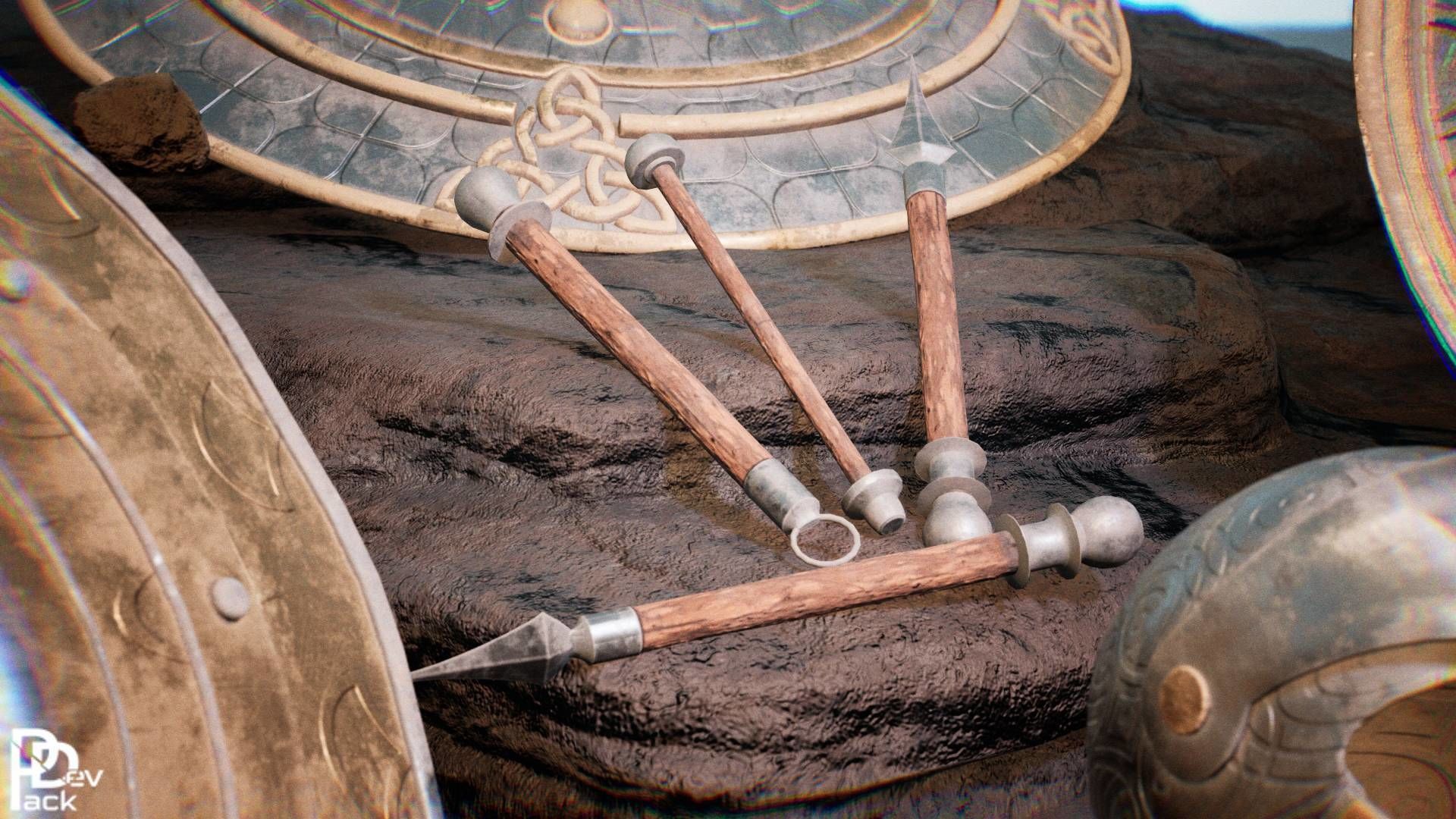 Spartan Weapons V2 23 assets Low-poly 3D model_4