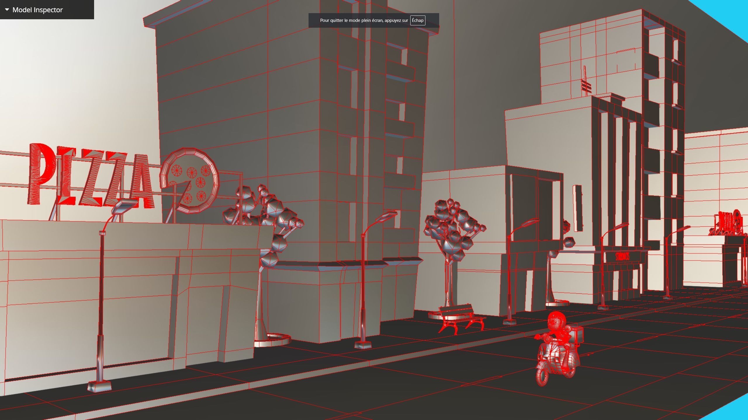 Pizza delivery boy scene city lowpoly pack Low-poly 3D model_4