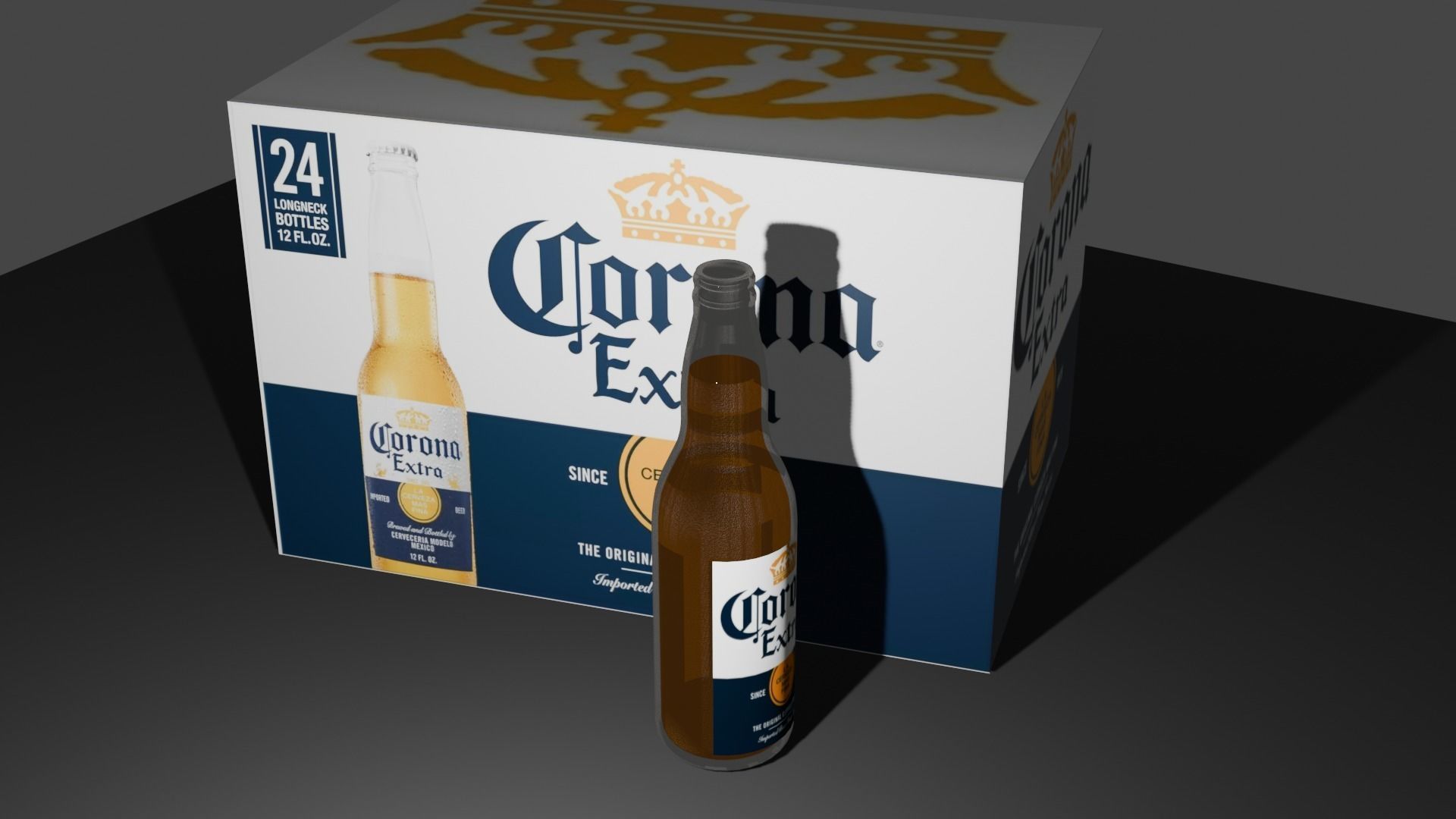 Beer Crona Low-poly 3D model_2