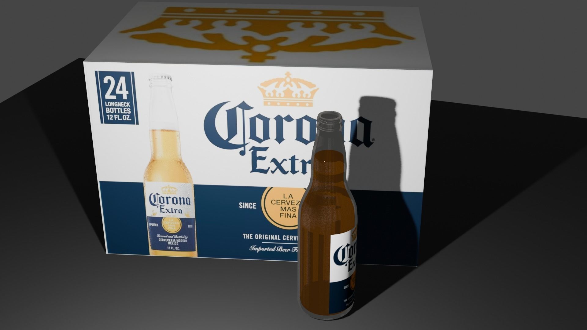 Beer Crona Low-poly 3D model_3