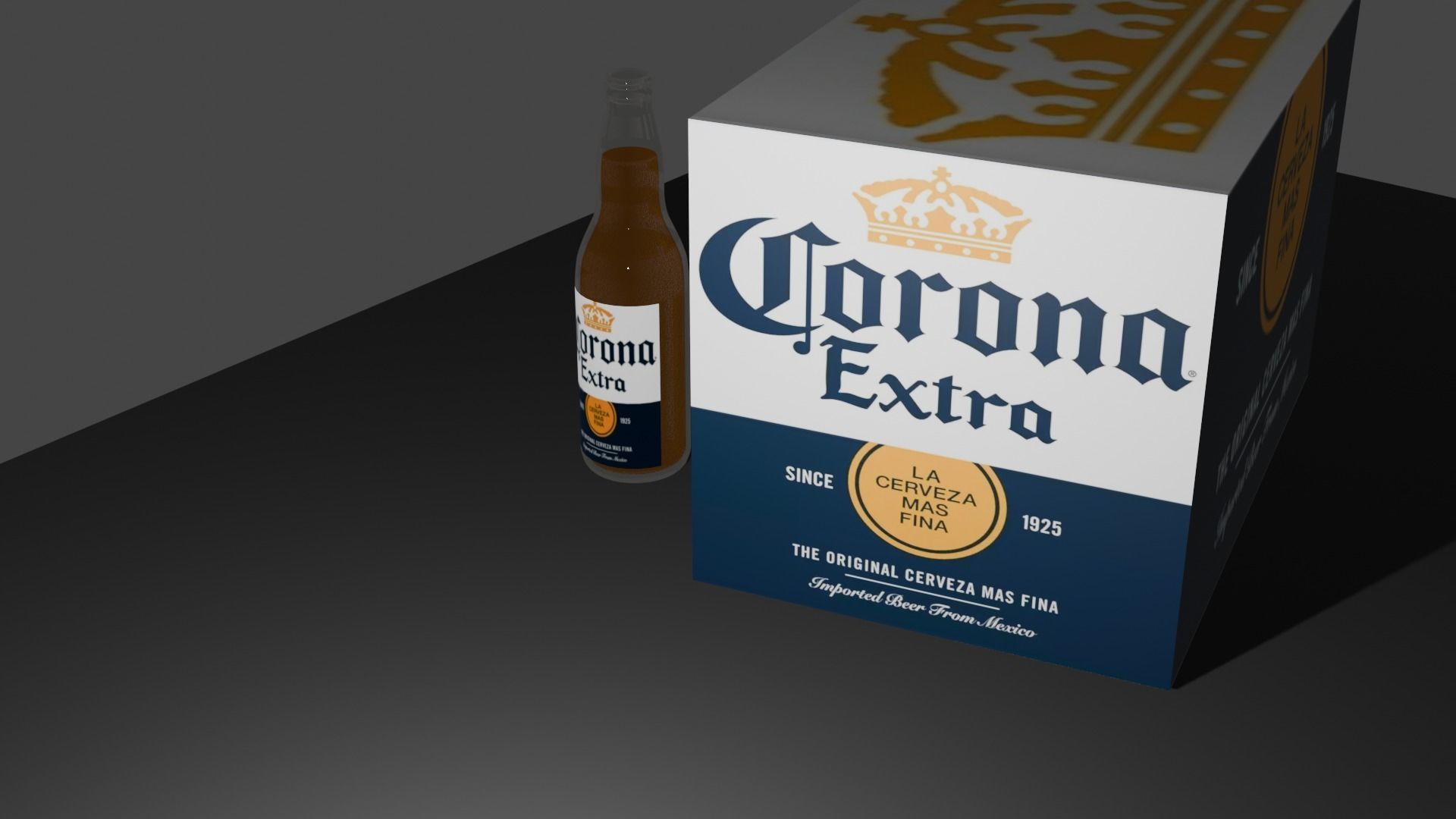 Beer Crona Low-poly 3D model_13