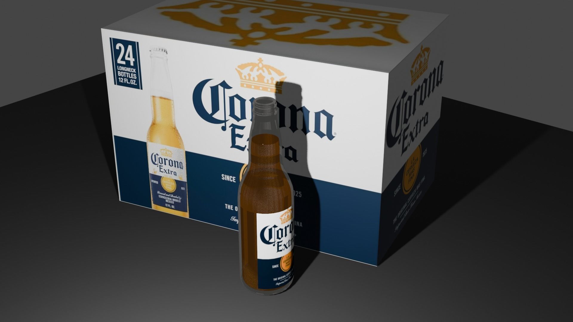 Beer Crona Low-poly 3D model_1