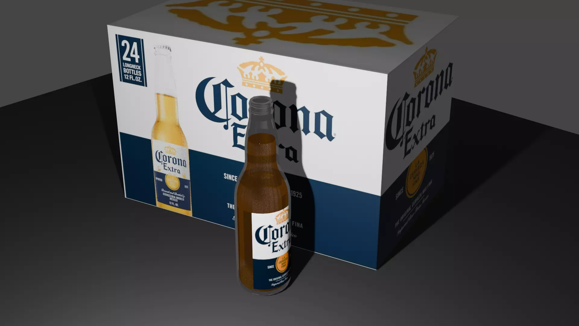 Beer Crona Low-poly 3D model_0