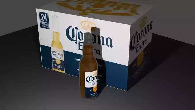 Beer Crona Low-poly 3D model
