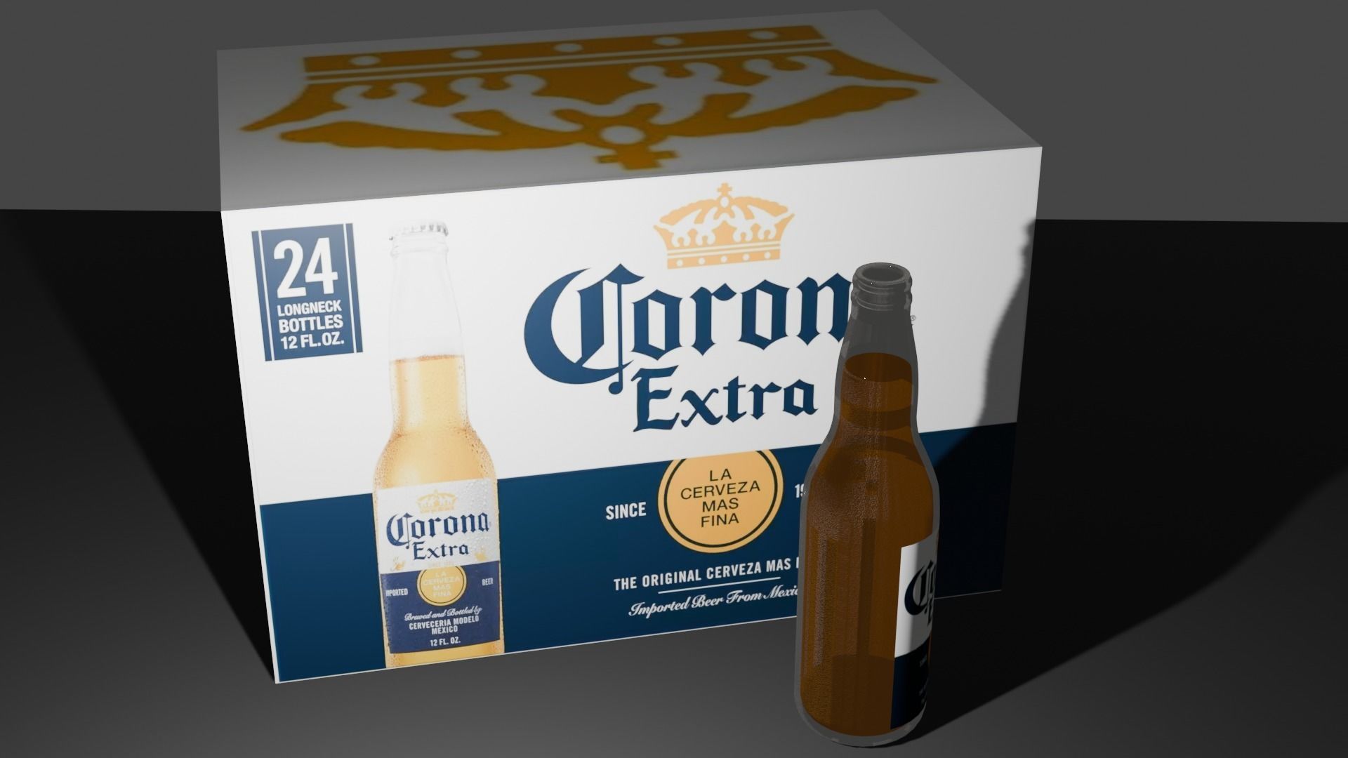 Beer Crona Low-poly 3D model_4