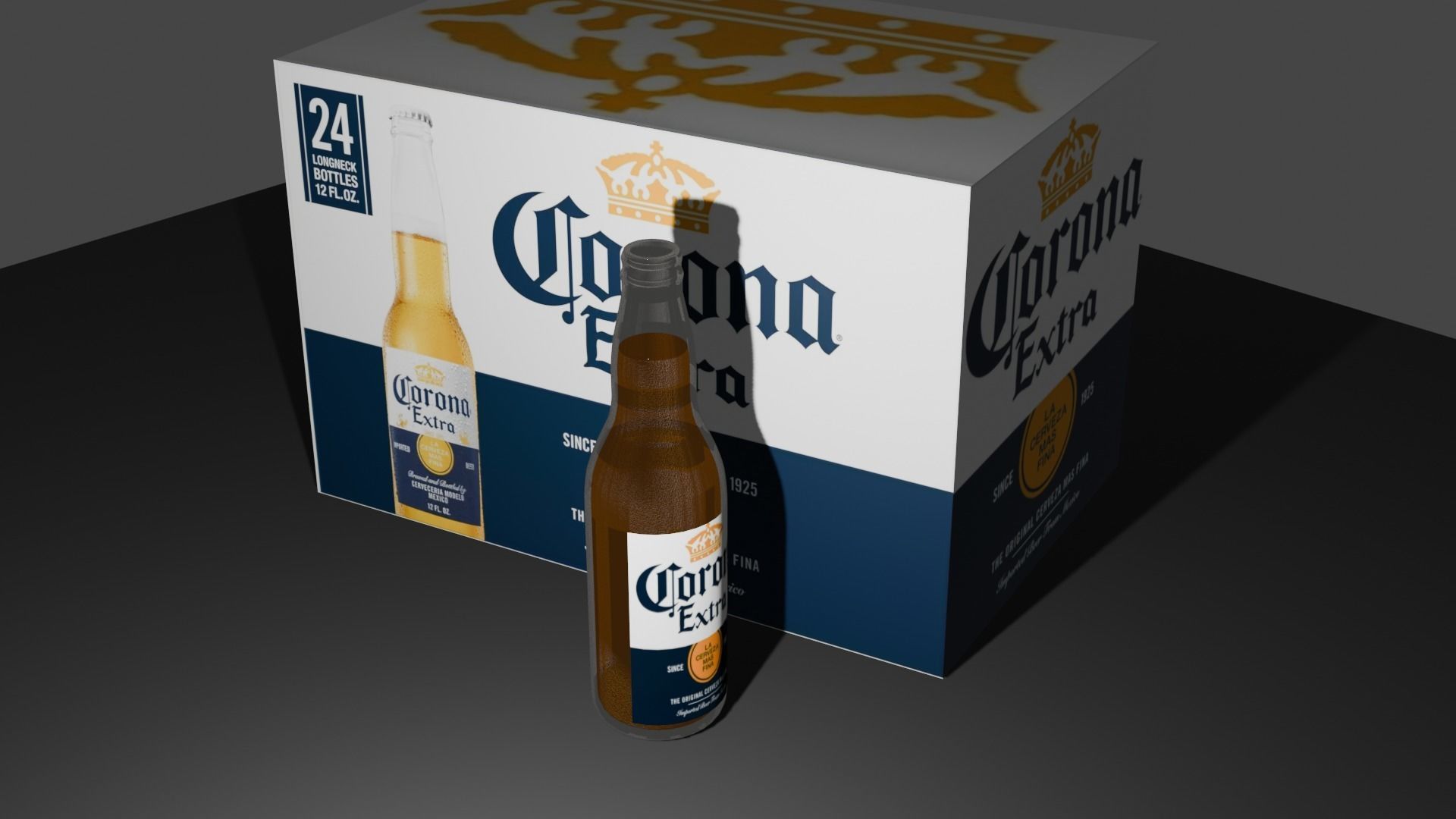 Beer Crona Low-poly 3D model_19