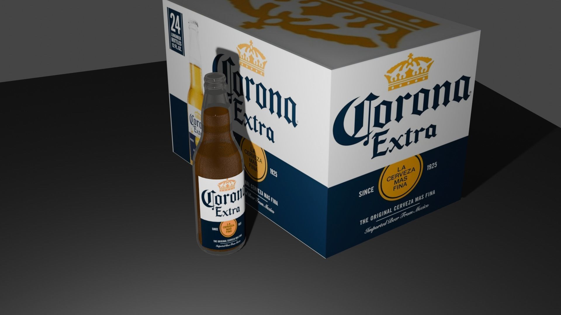 Beer Crona Low-poly 3D model_16