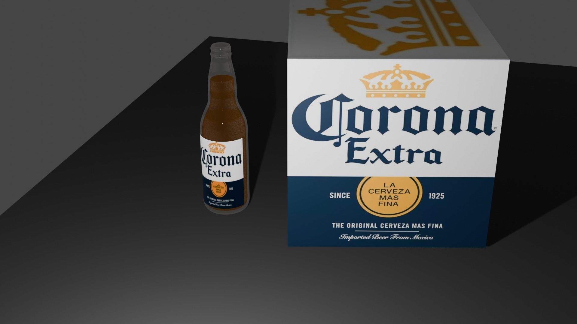 Beer Crona Low-poly 3D model_14