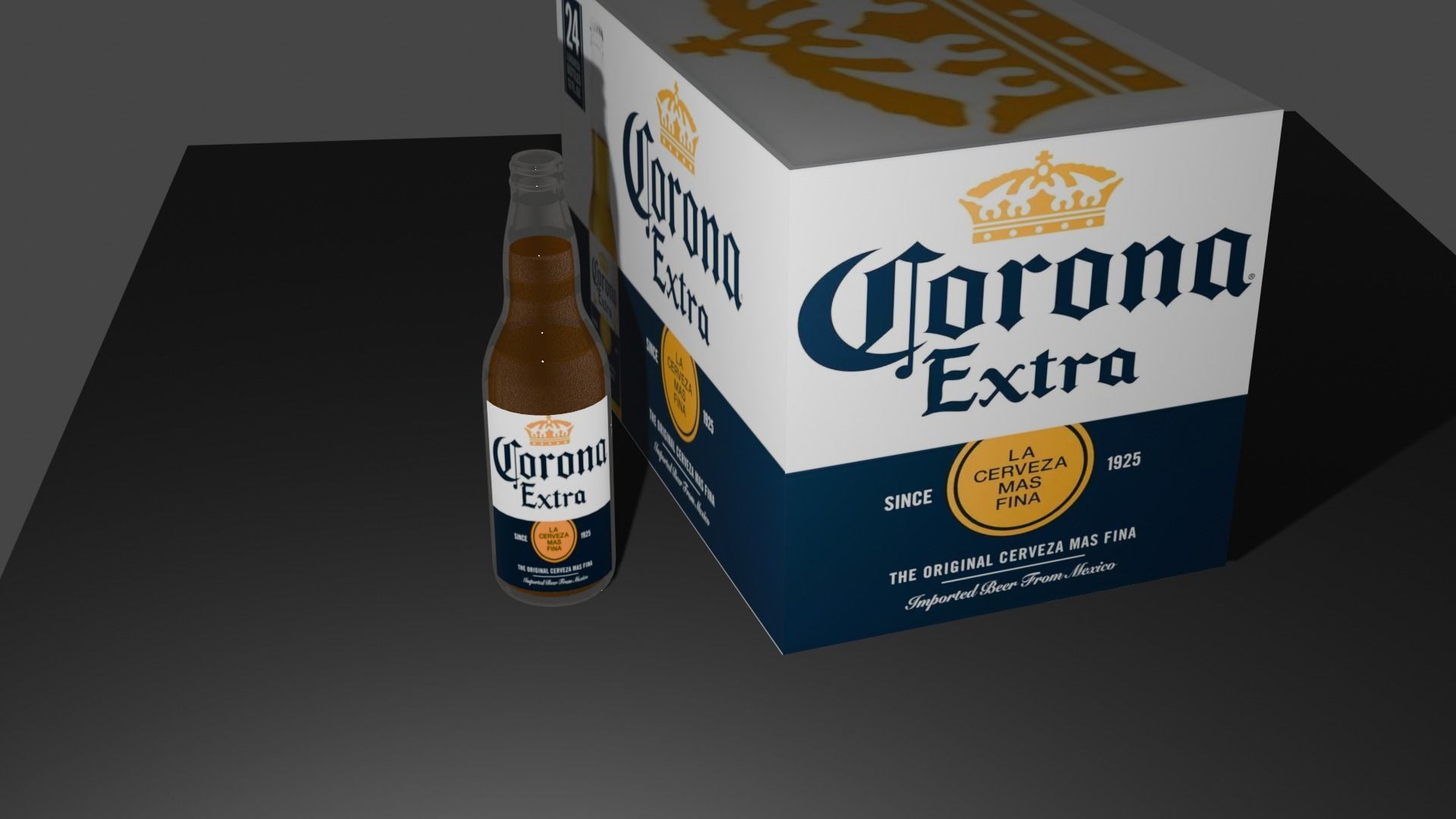 Beer Crona Low-poly 3D model_15