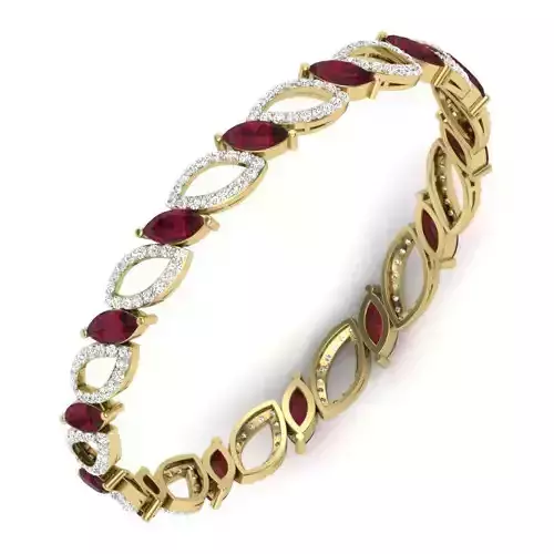 Yellow gold diamond Bangle-PBG-008 DIA