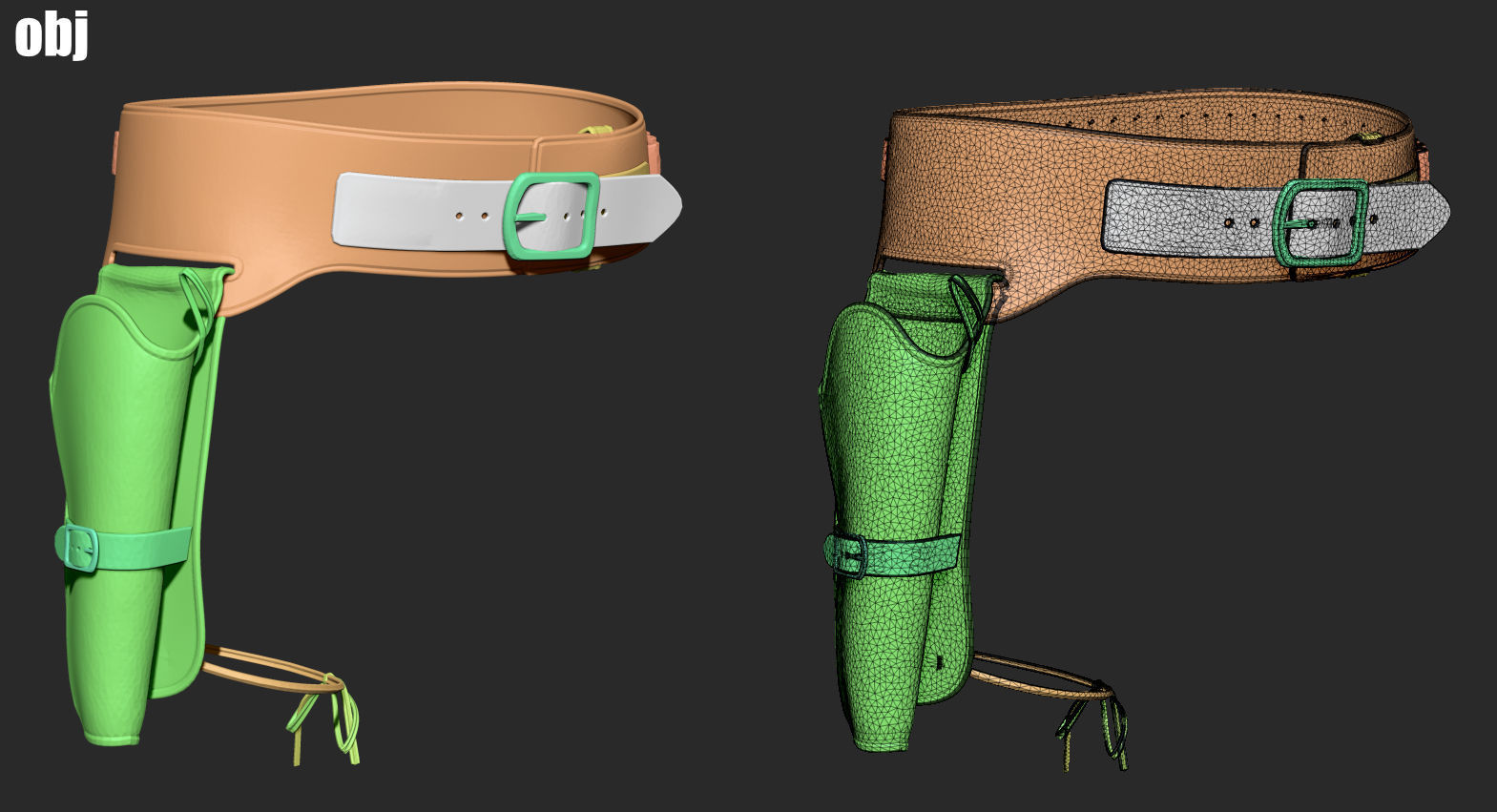 Cowboy accessories - Marvelous Designer project and OBJ 3D model_15