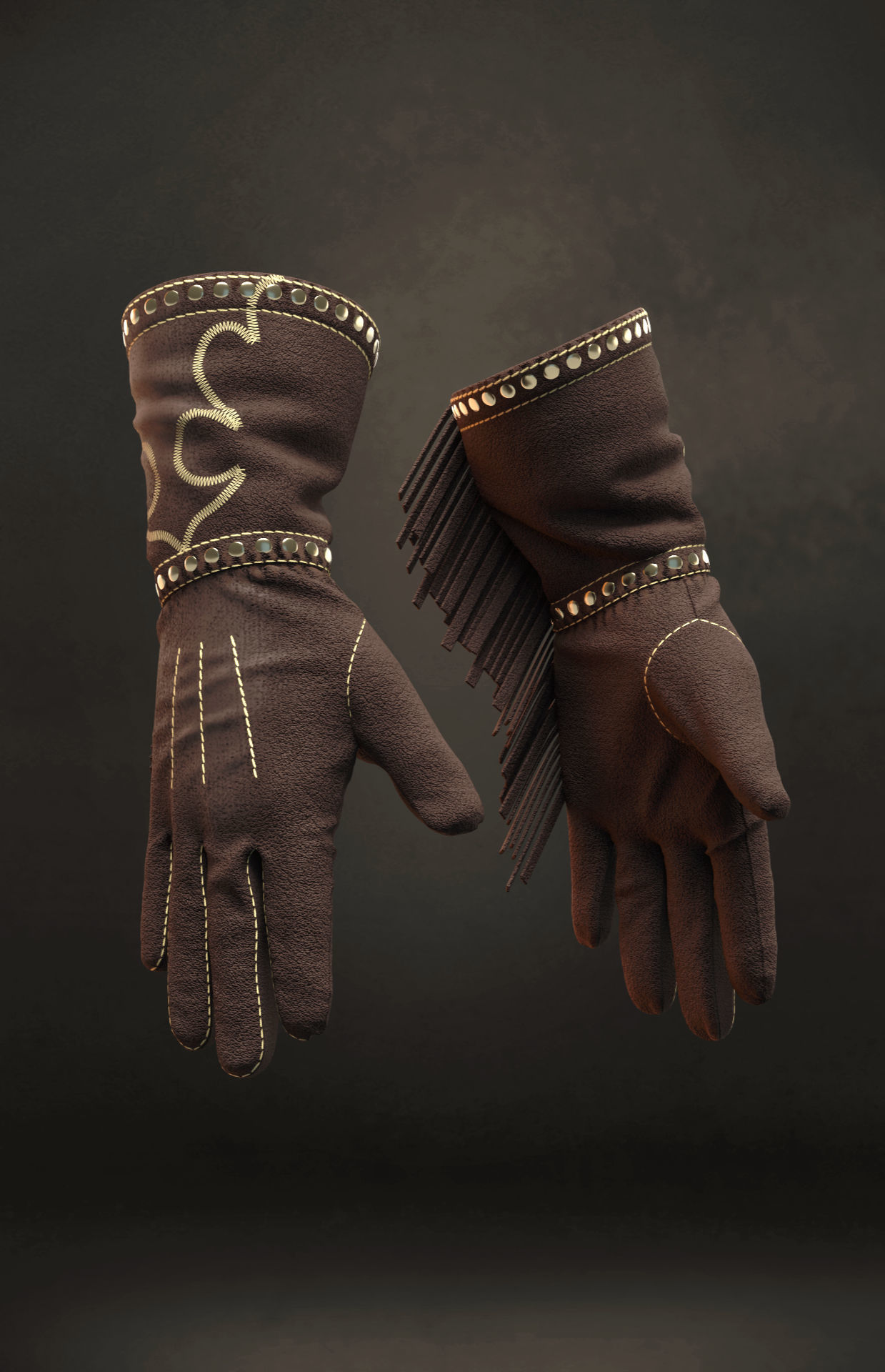 Cowboy accessories - Marvelous Designer project and OBJ 3D model_5