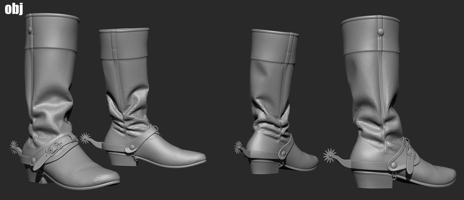 Cowboy accessories - Marvelous Designer project and OBJ 3D model_3