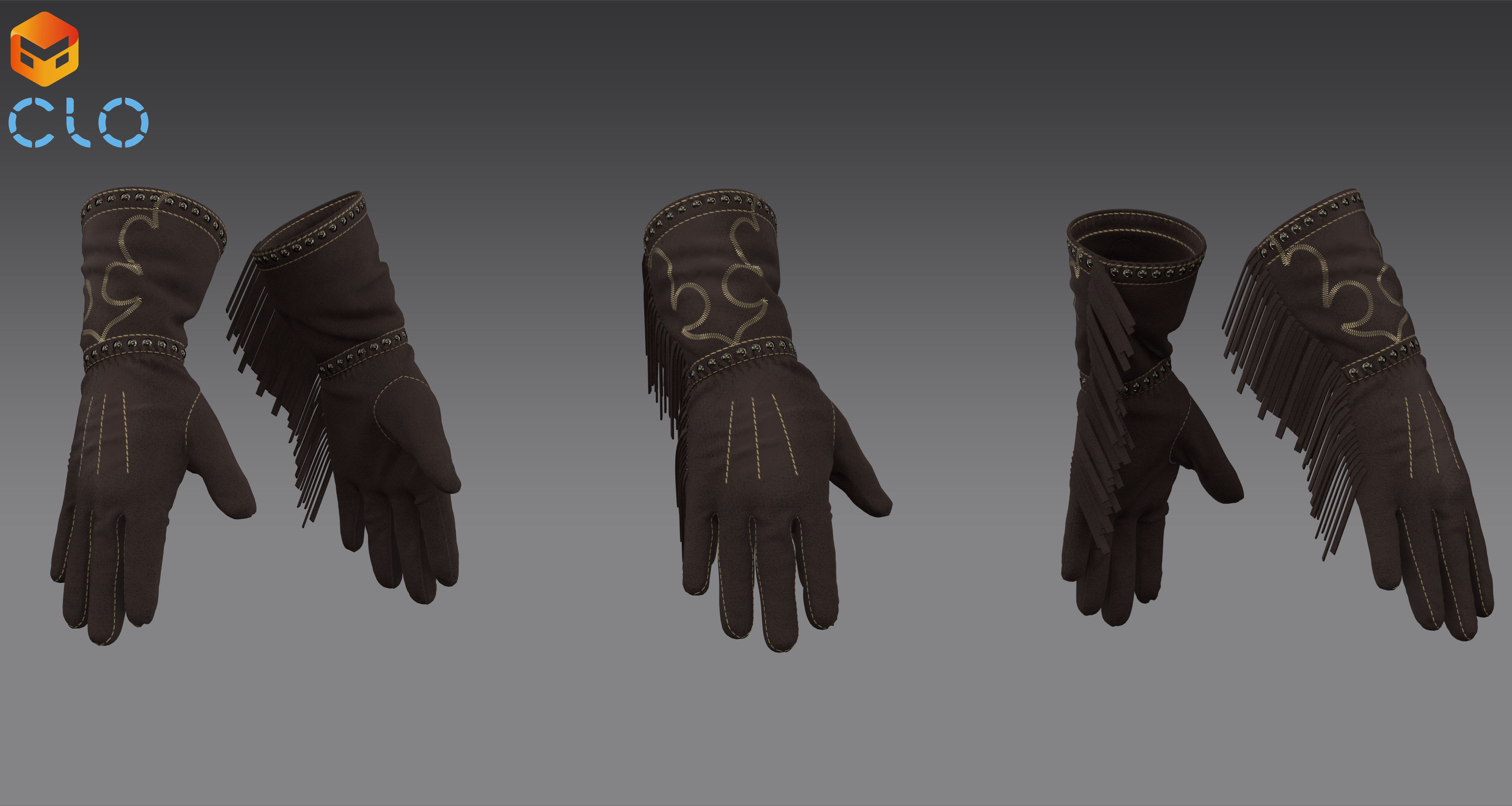 Cowboy accessories - Marvelous Designer project and OBJ 3D model_6