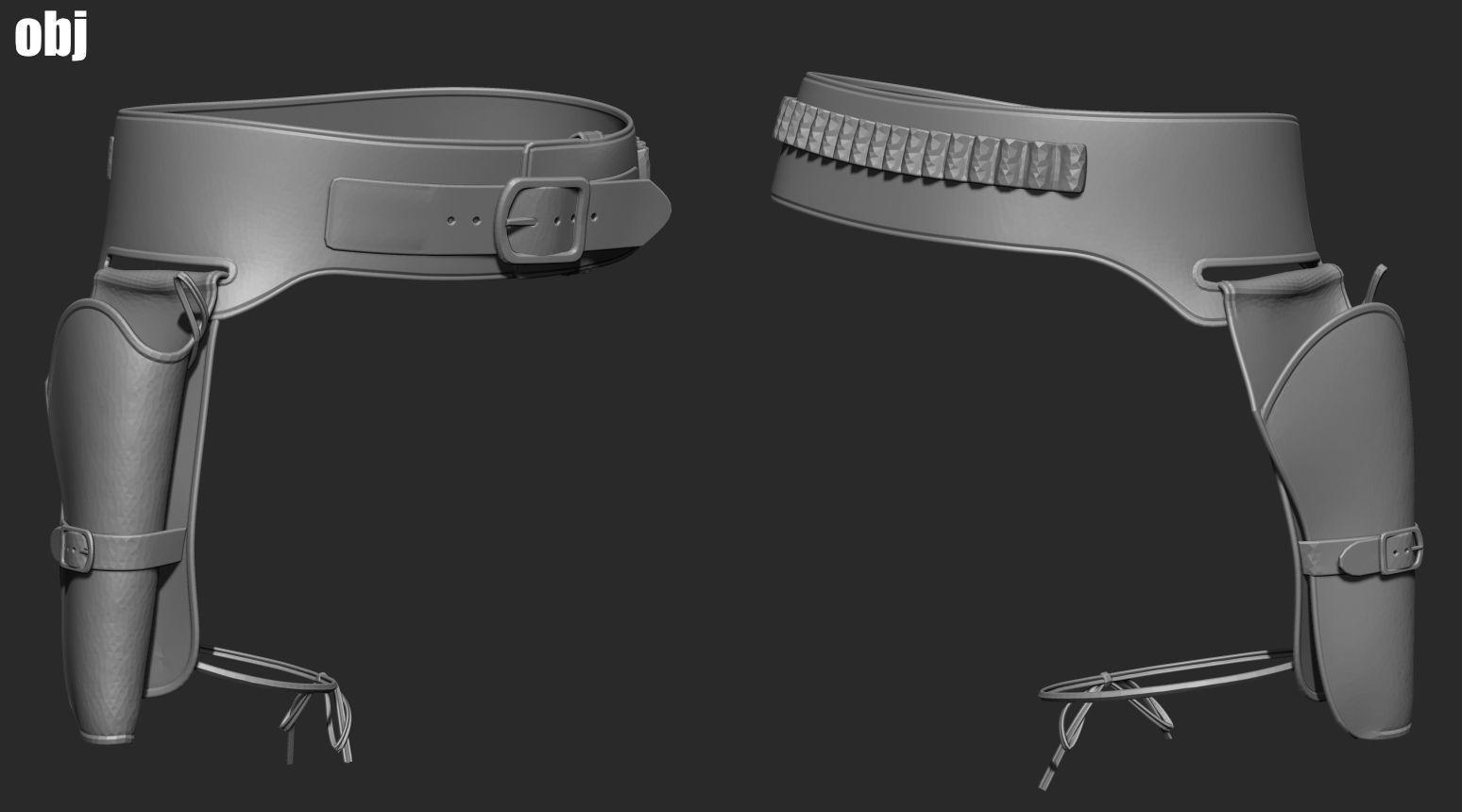 Cowboy accessories - Marvelous Designer project and OBJ 3D model_14