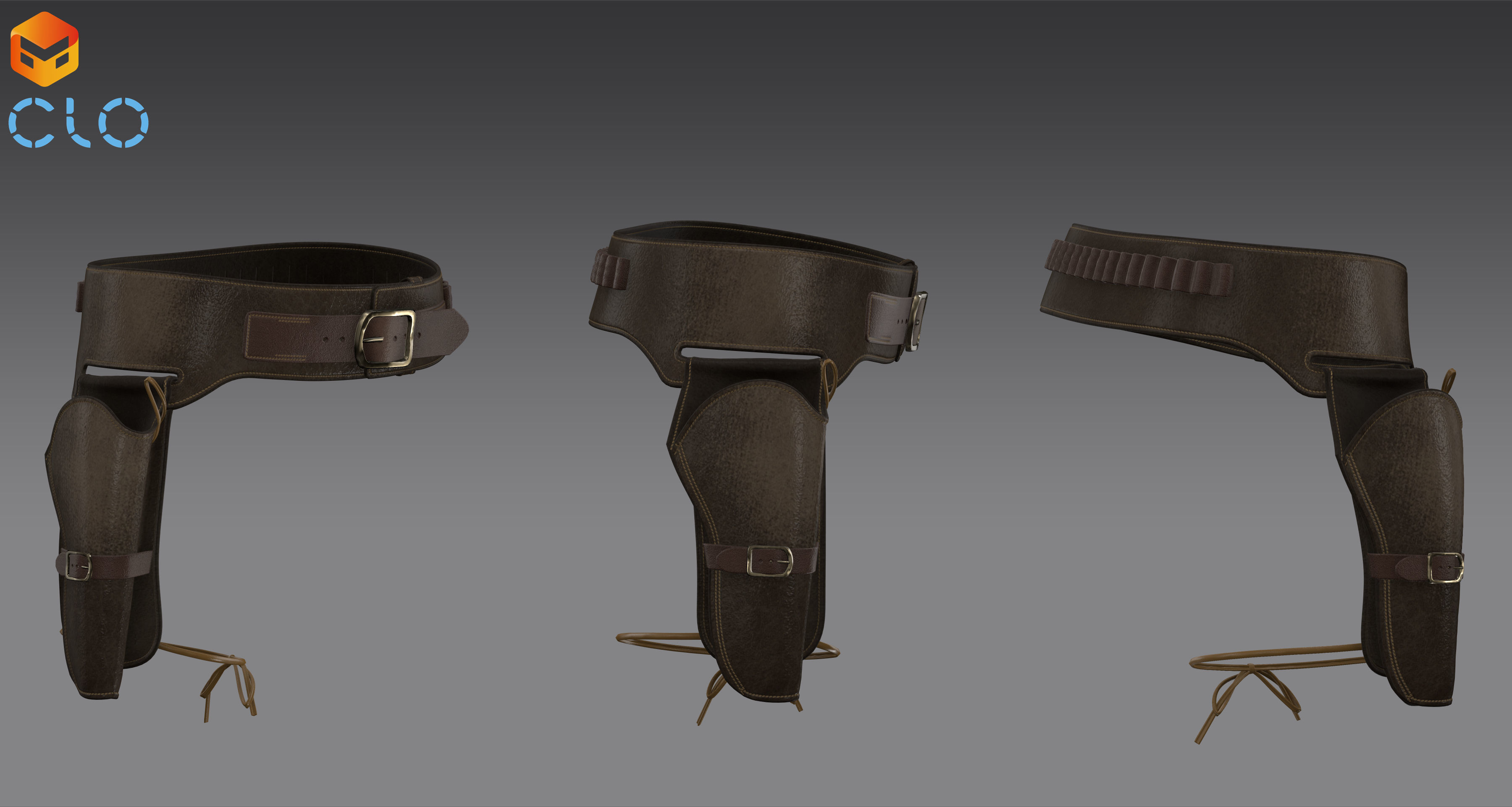 Cowboy accessories - Marvelous Designer project and OBJ 3D model_13